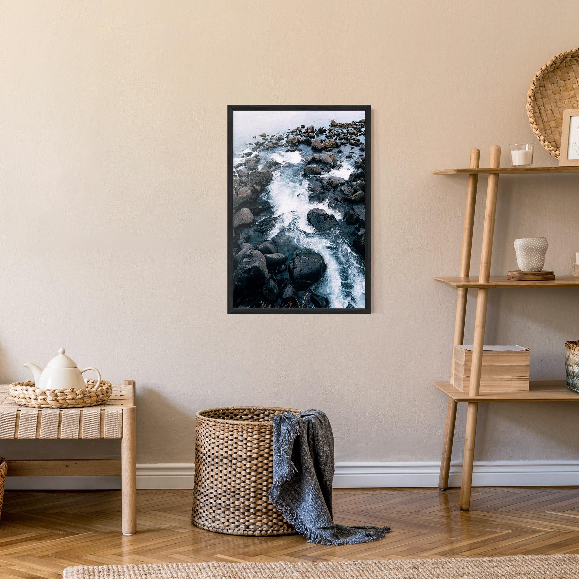 Gerahmte Poster Mountain River Rock mockup 9