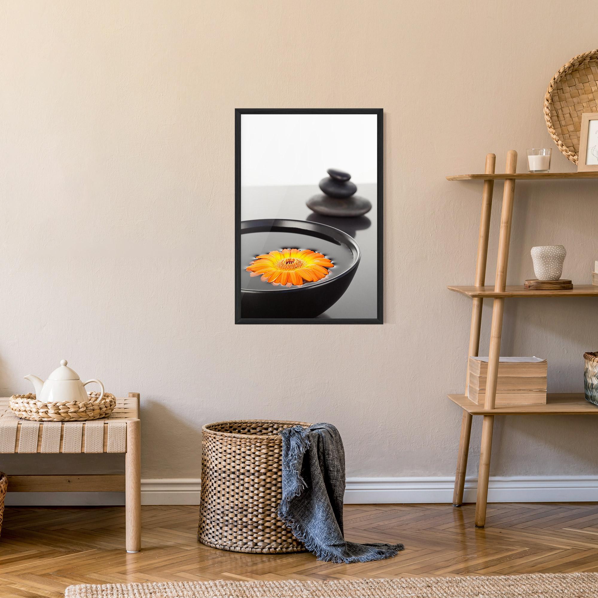 Gerahmte Poster Stone Orange Flower mockup 9