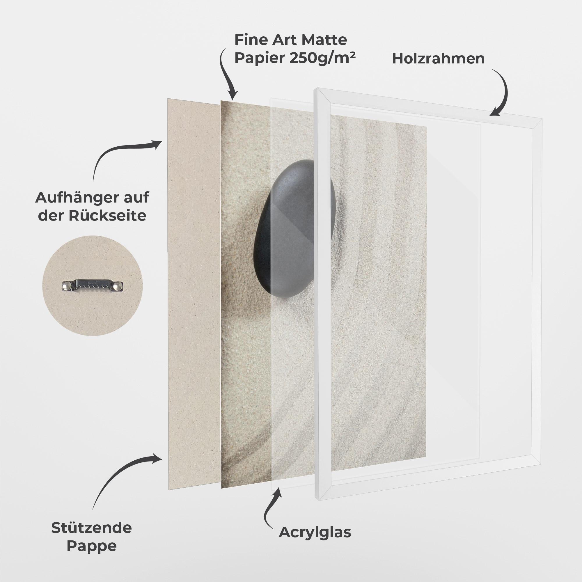 Gerahmte Poster Black Pebble mockup 1