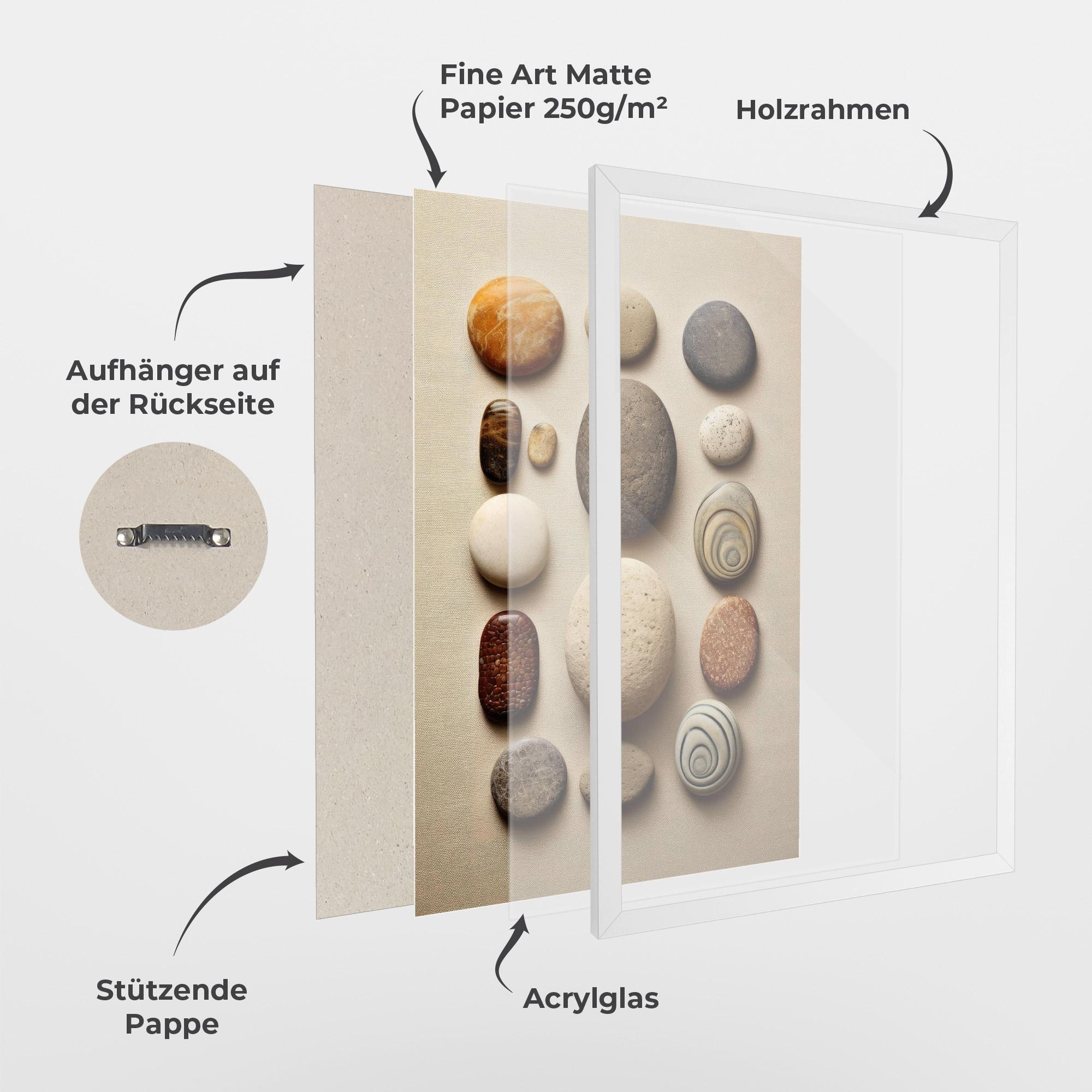 Gerahmte Poster Massage Stones Sand mockup 1