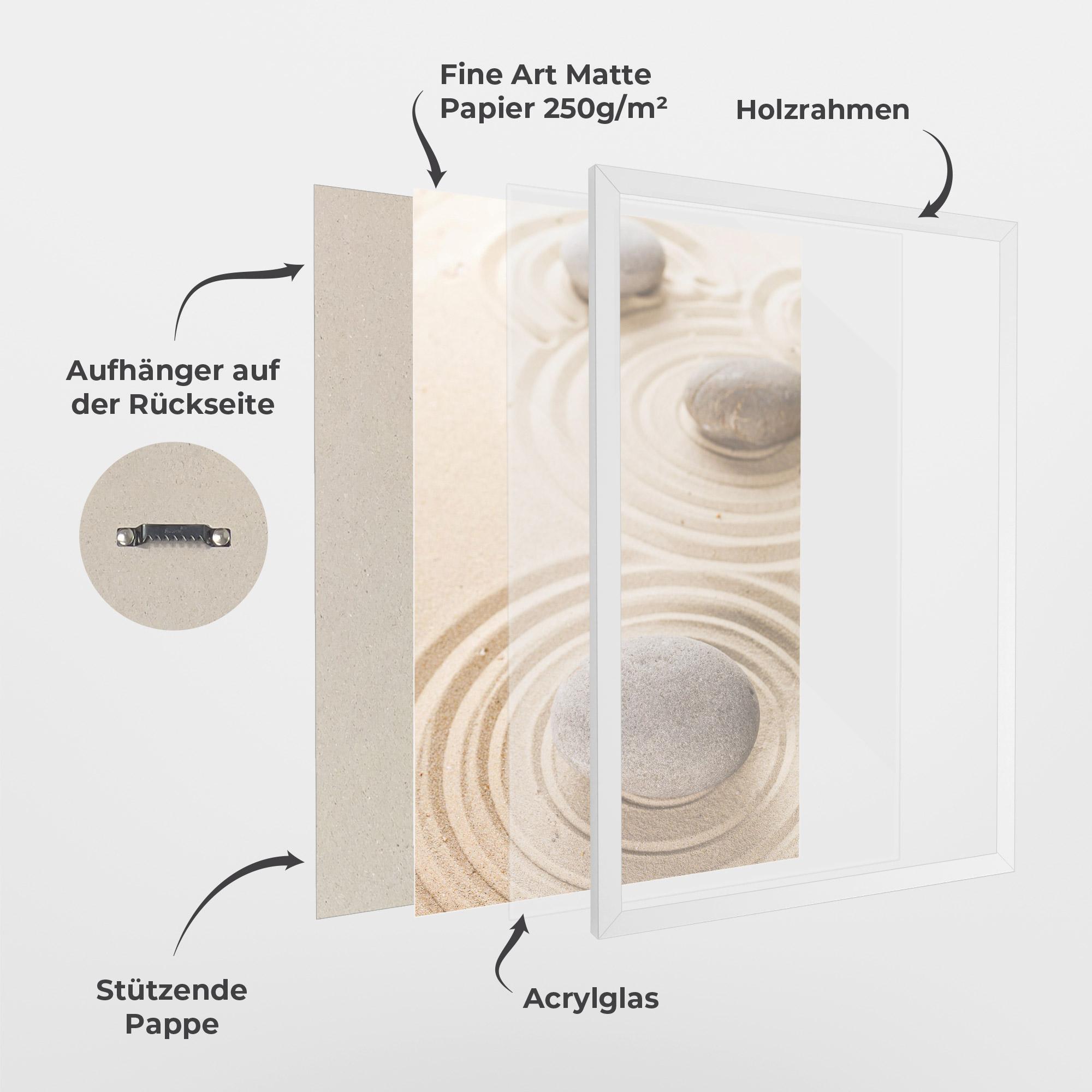 Gerahmte Poster Meditation Cream Stone mockup 1