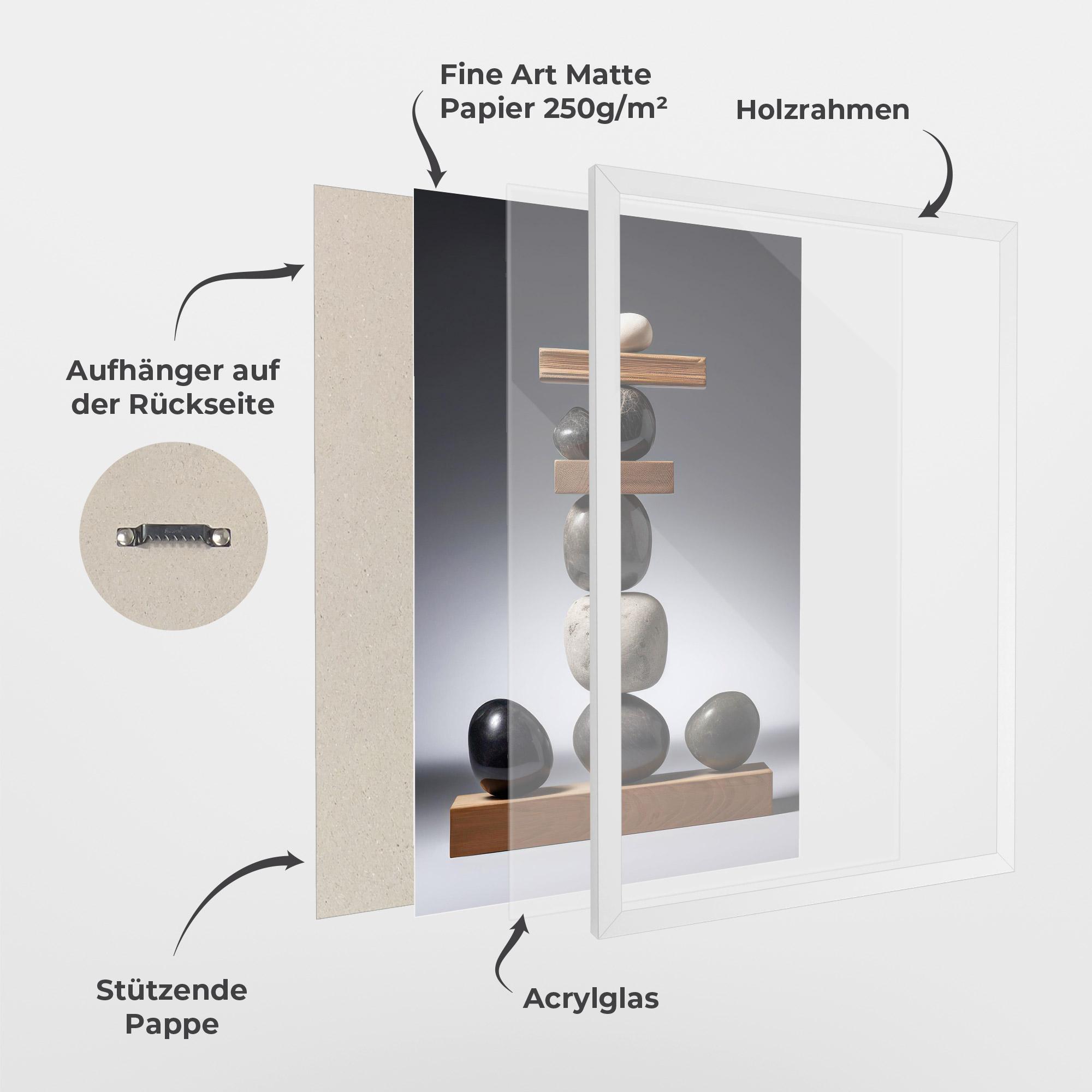 Gerahmte Poster Zen Stones mockup 1