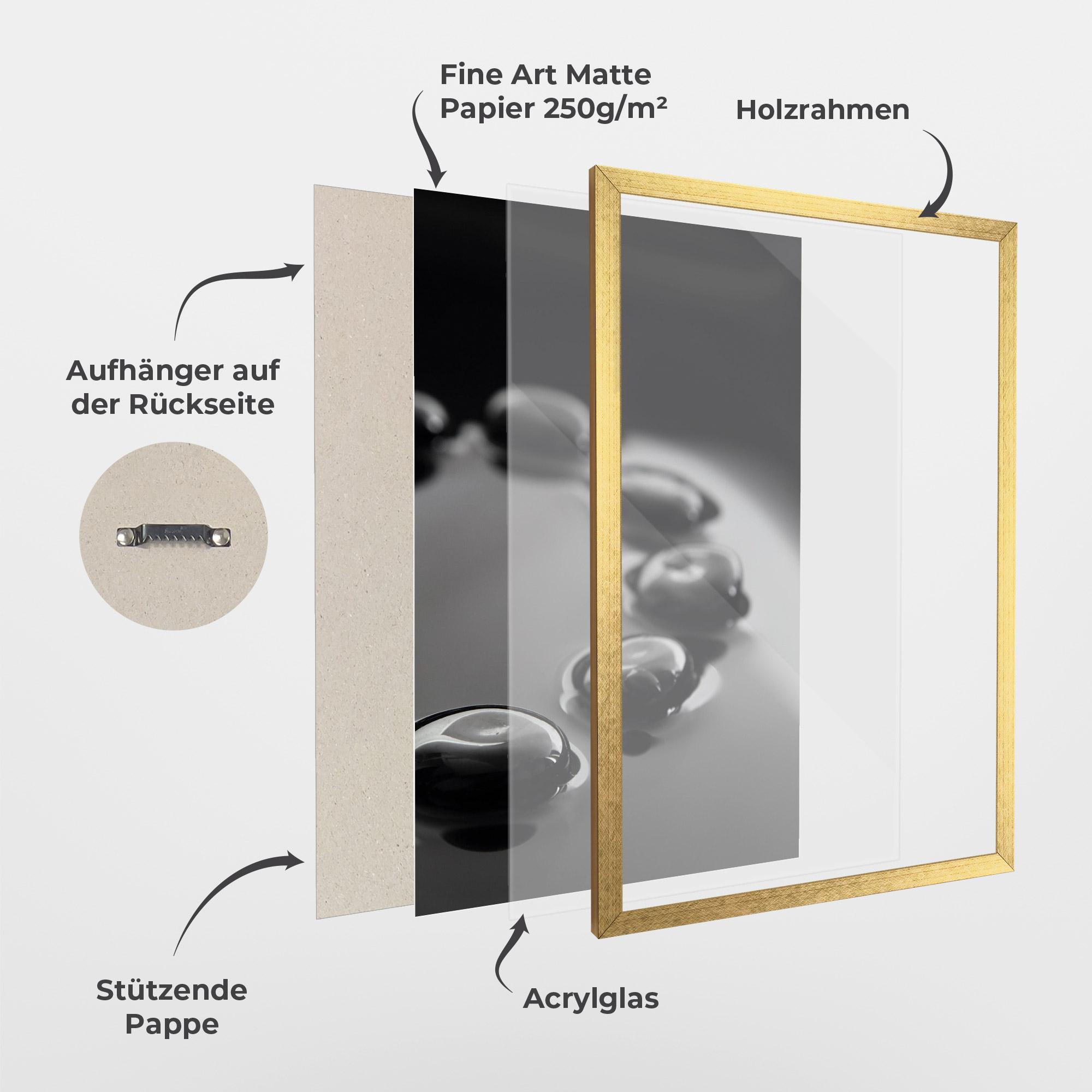 Gerahmte Poster Black Small Stones mockup 1