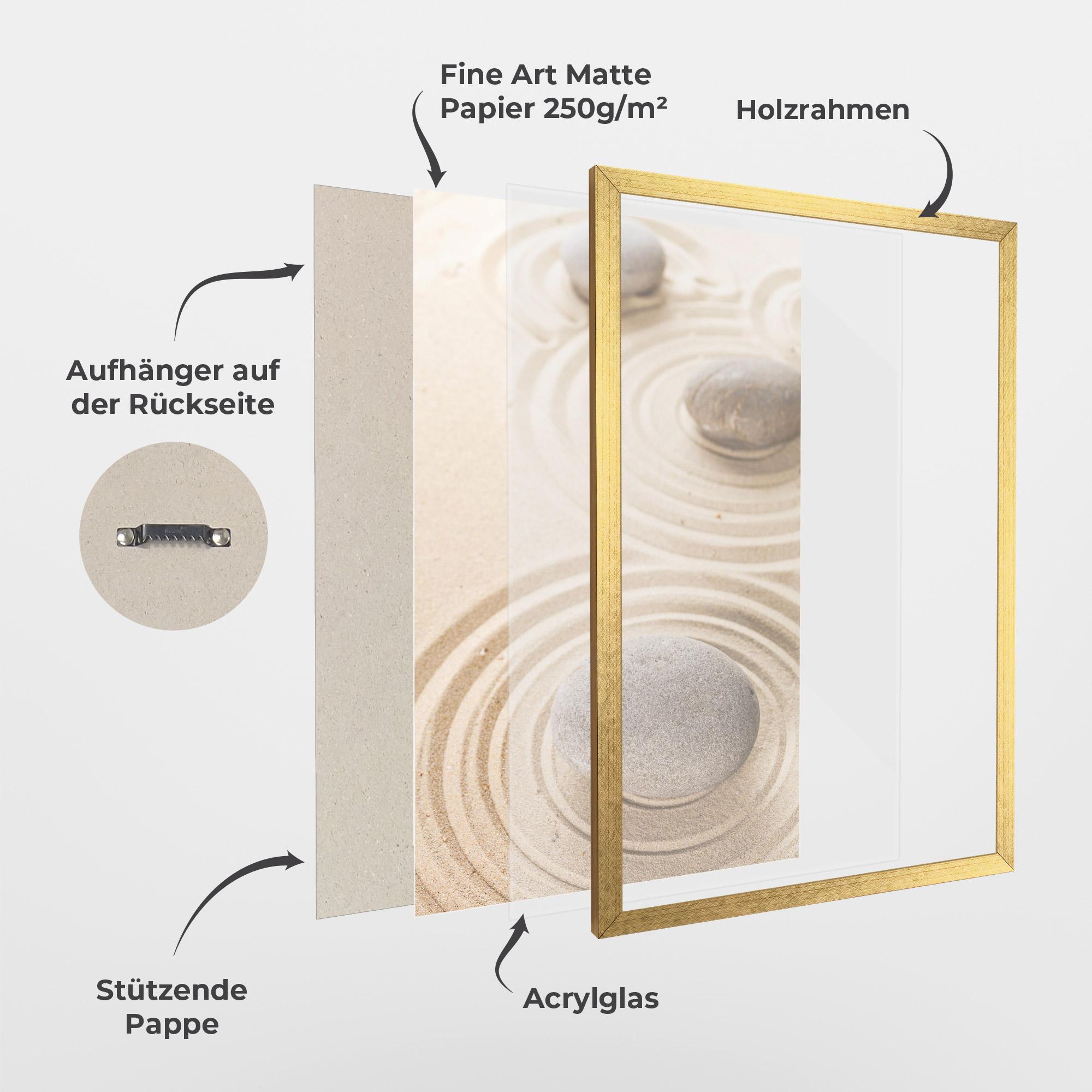 Gerahmte Poster Meditation Cream Stone mockup 1