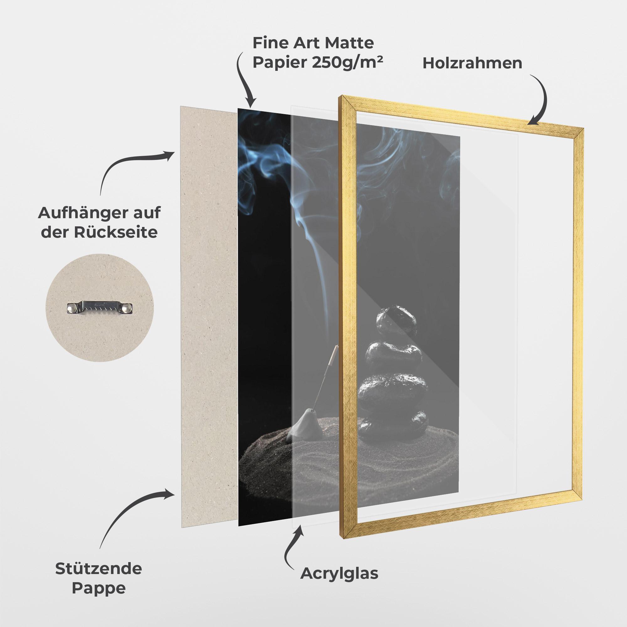 Gerahmte Poster Meditation Stones mockup 1