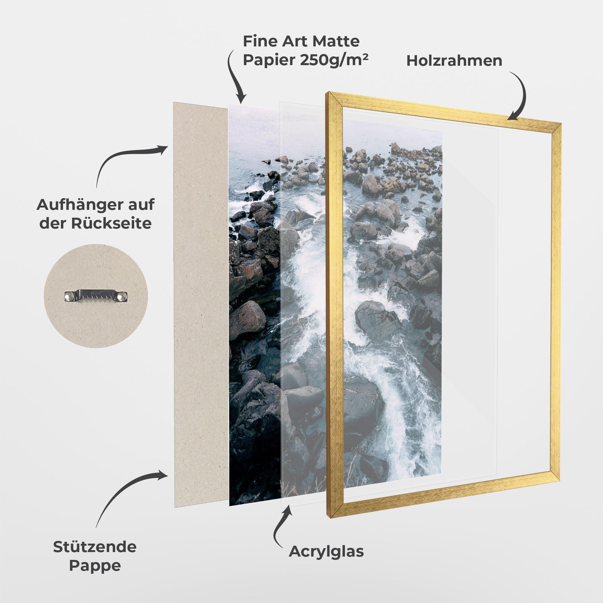 Gerahmte Poster Mountain River Rock mockup 1