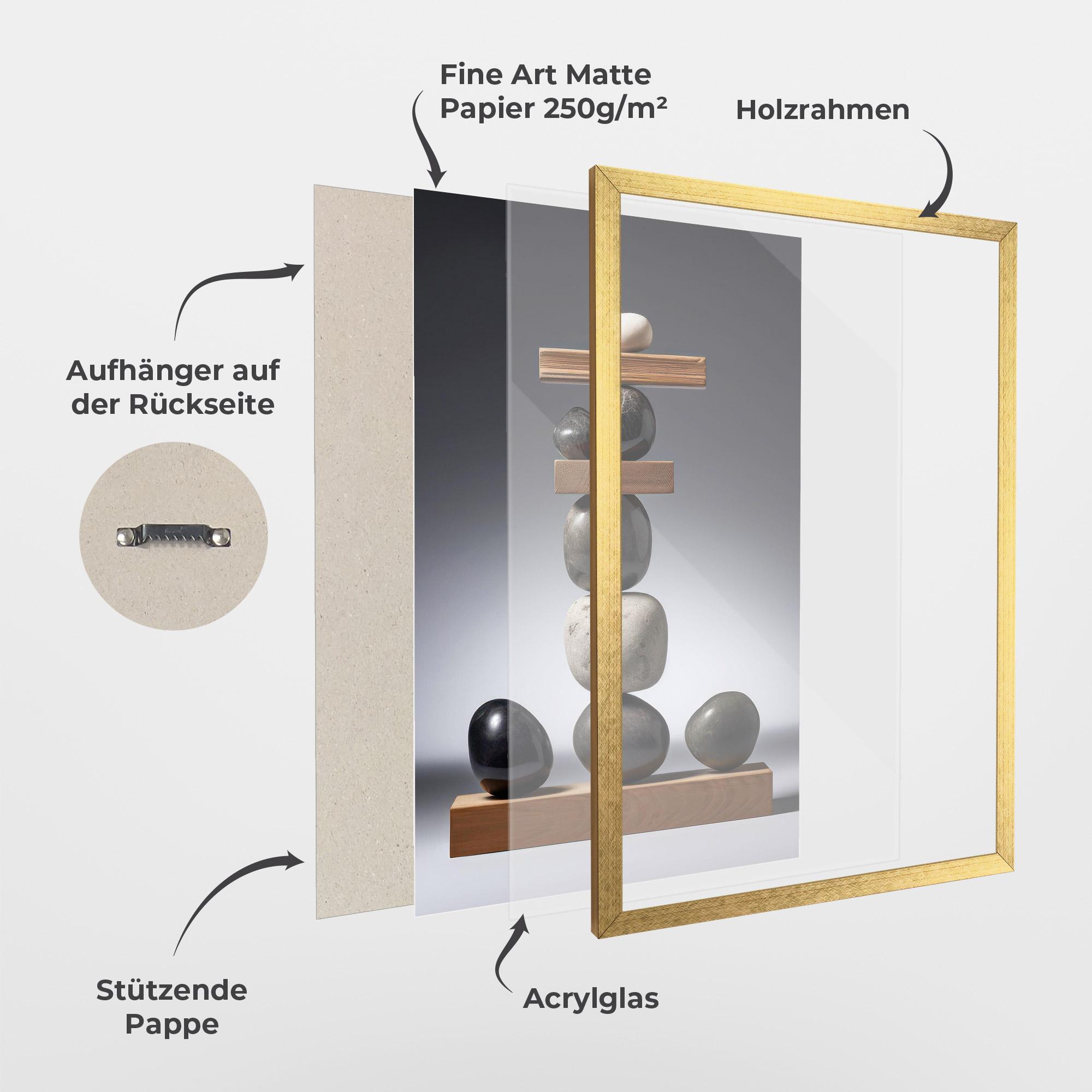 Gerahmte Poster Zen Stones mockup 1