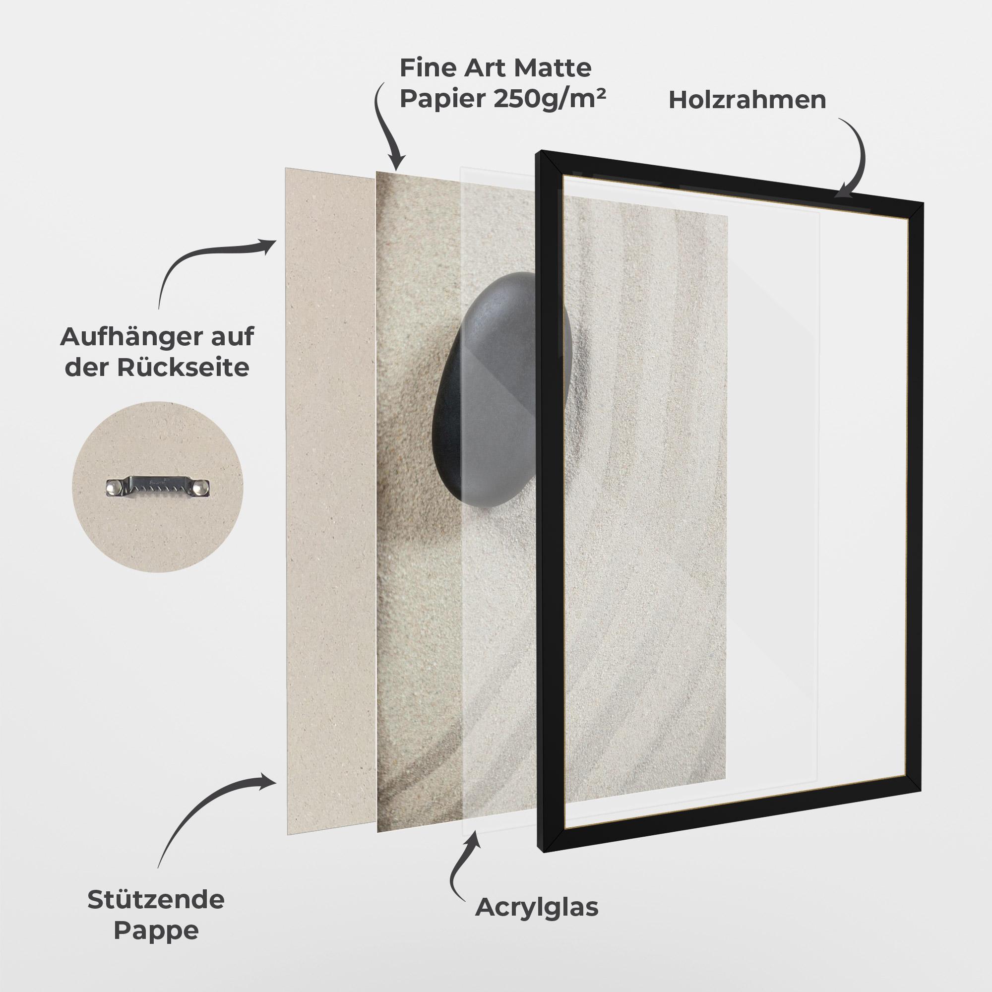 Gerahmte Poster Black Pebble mockup 1
