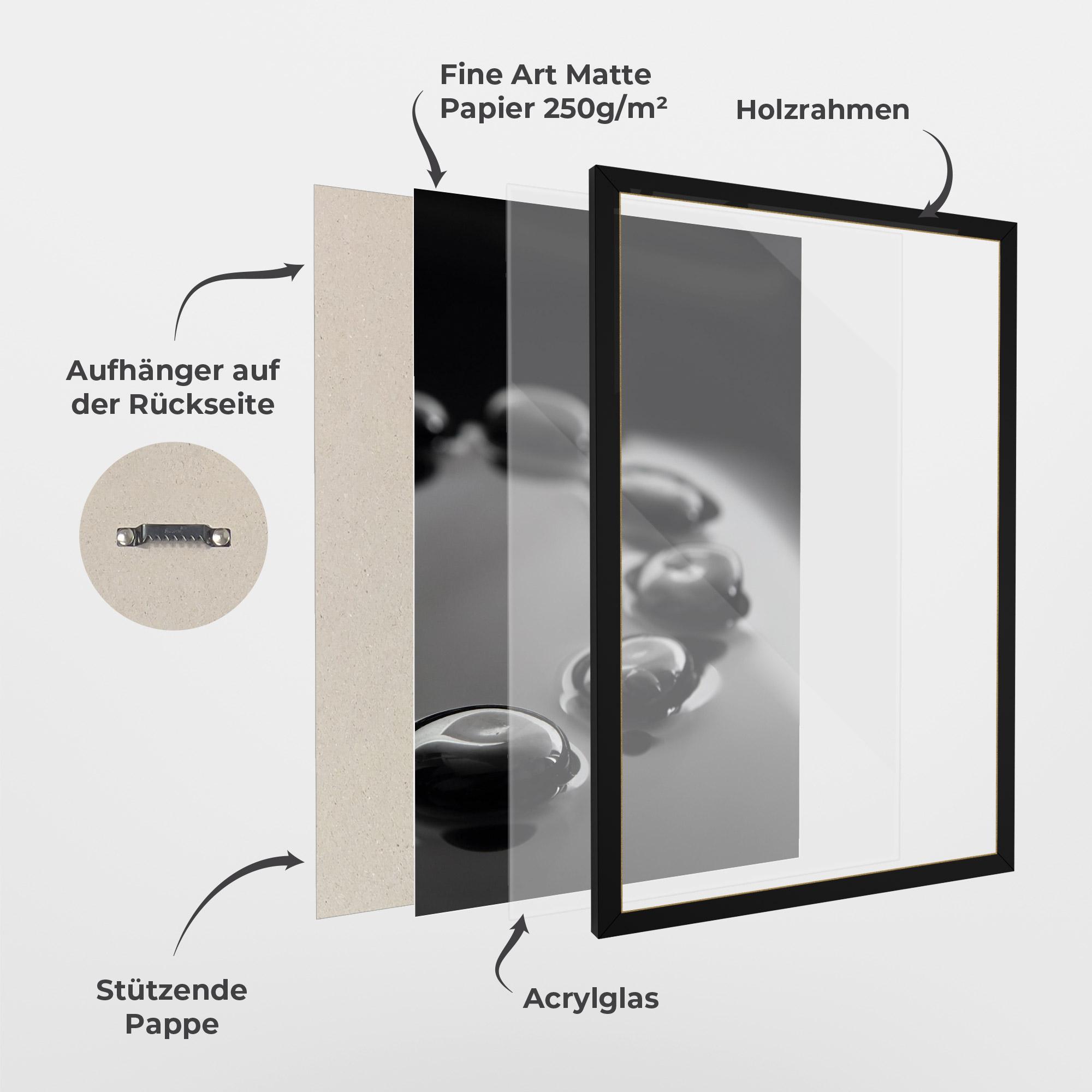 Gerahmte Poster Black Small Stones mockup 1
