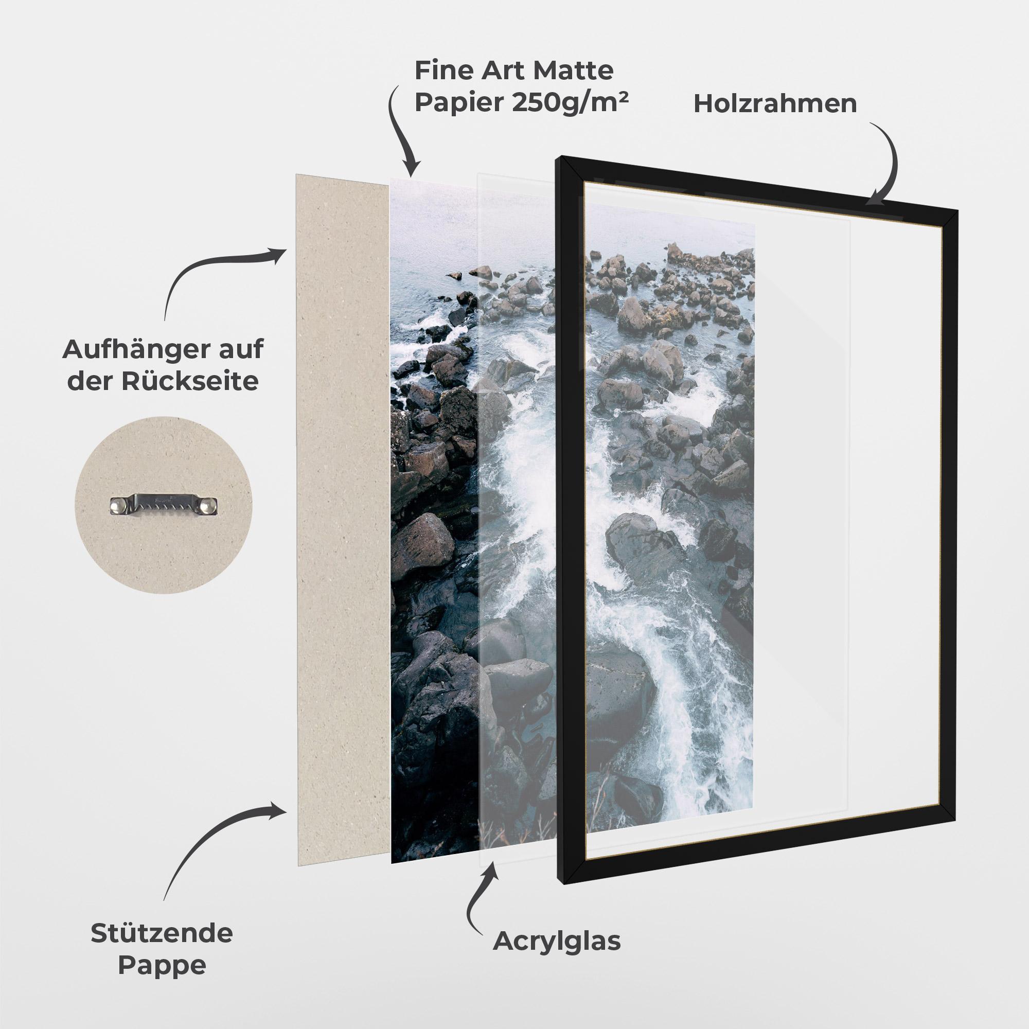 Gerahmte Poster Mountain River Rock mockup 1