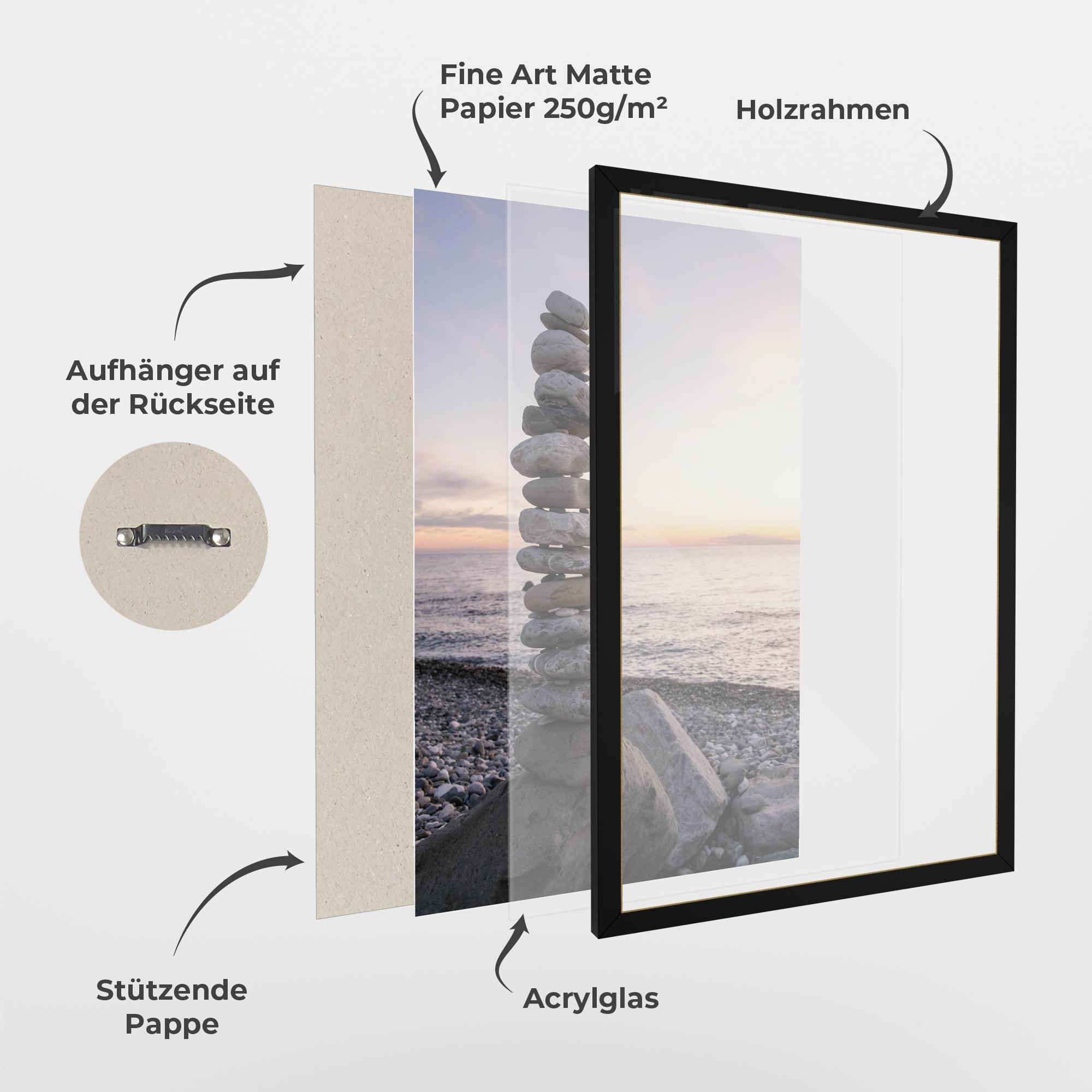 Gerahmte Poster Pebbles Seaside mockup 1