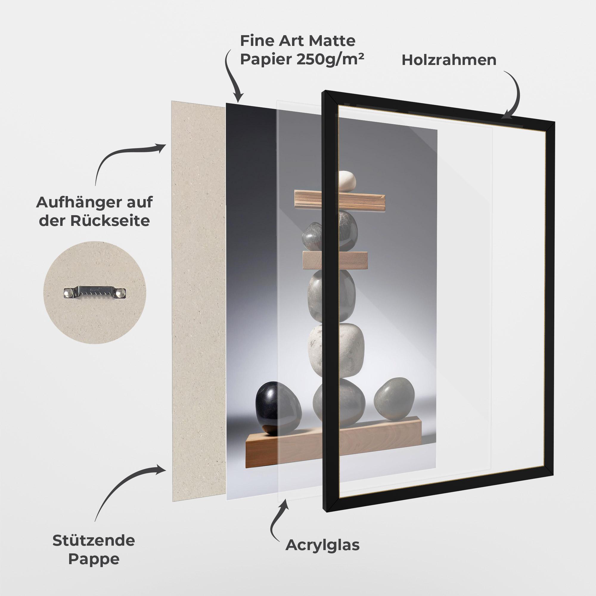 Gerahmte Poster Zen Stones mockup 1