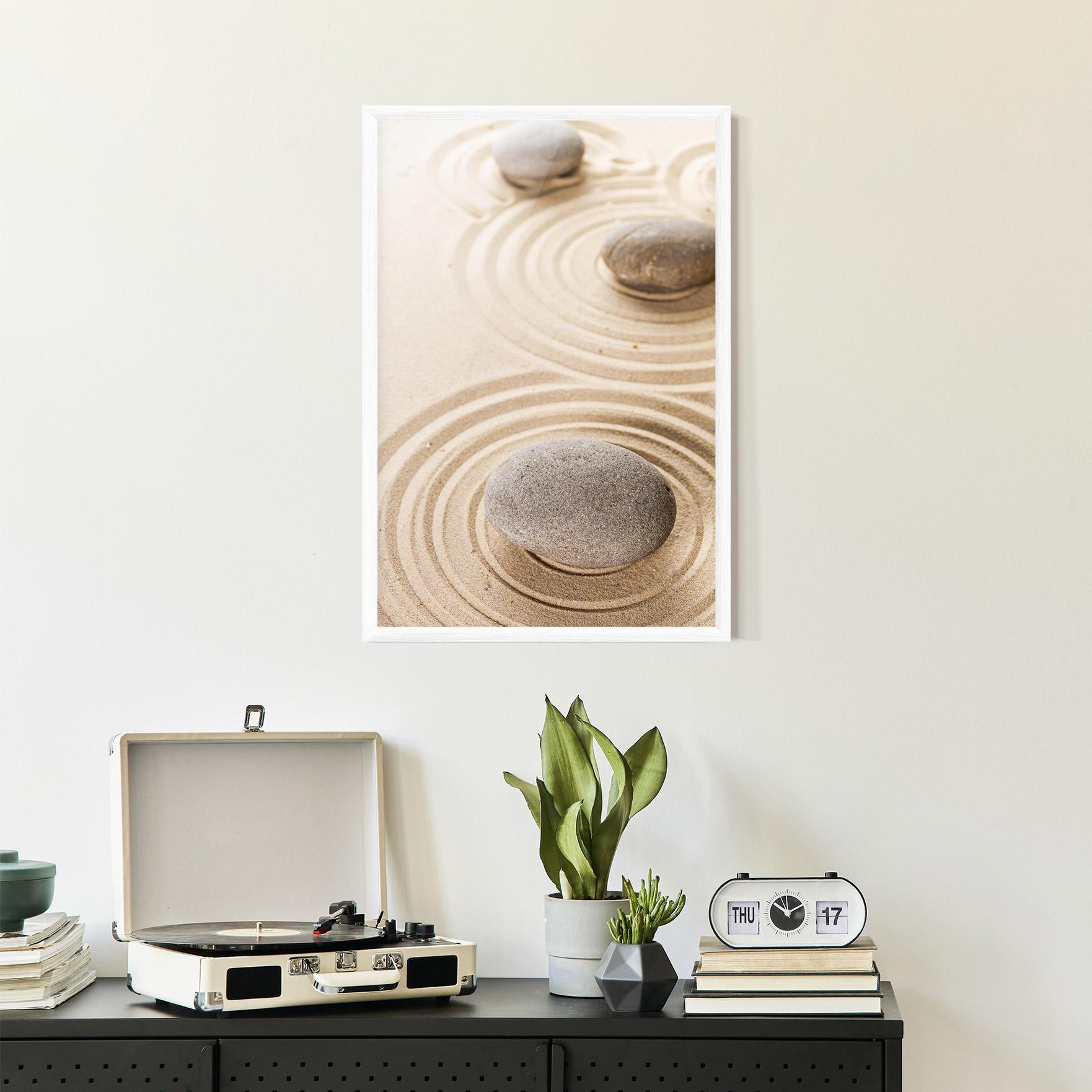 Gerahmte Poster Meditation Cream Stone mockup 2
