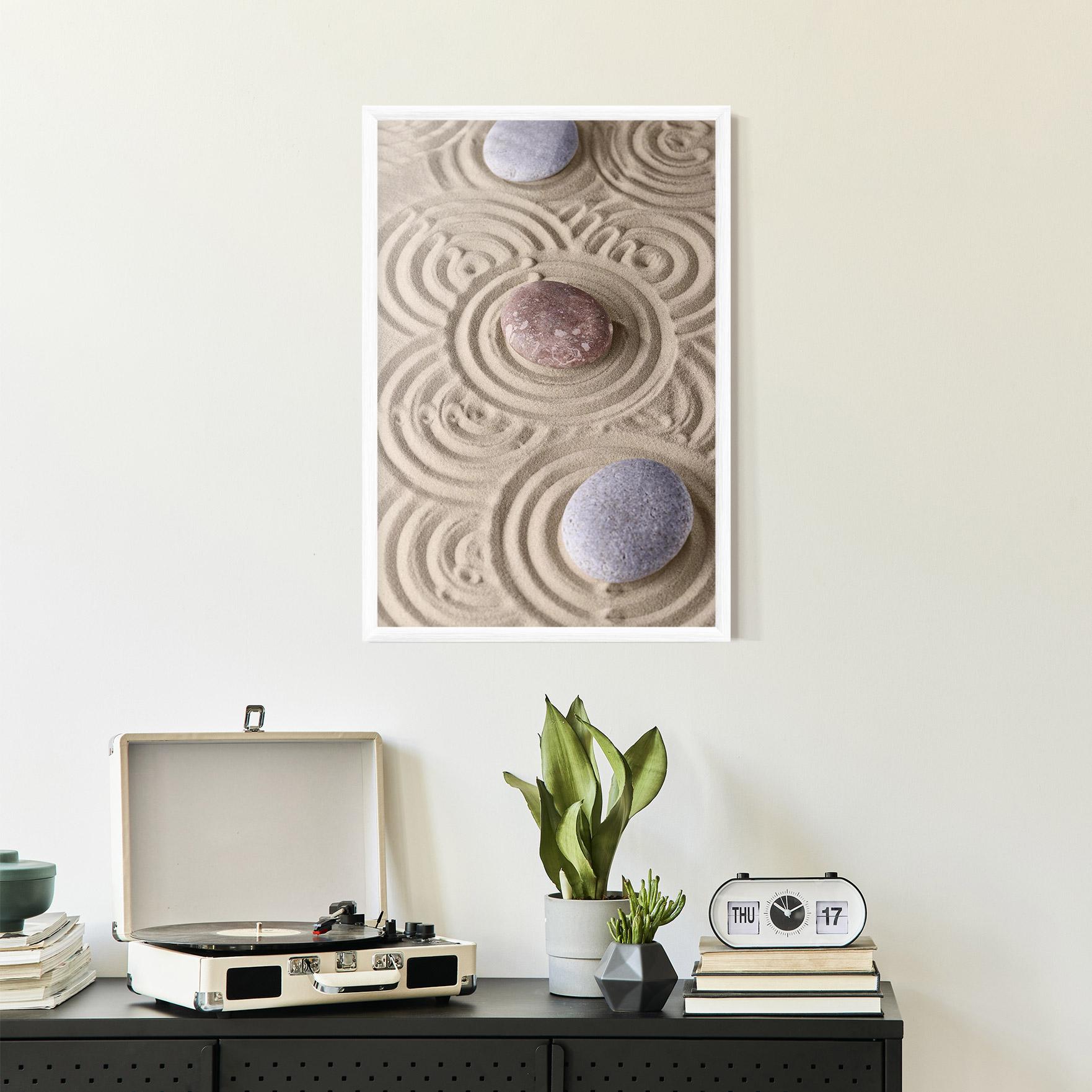 Gerahmte Poster Smooth Lines Stones mockup 2