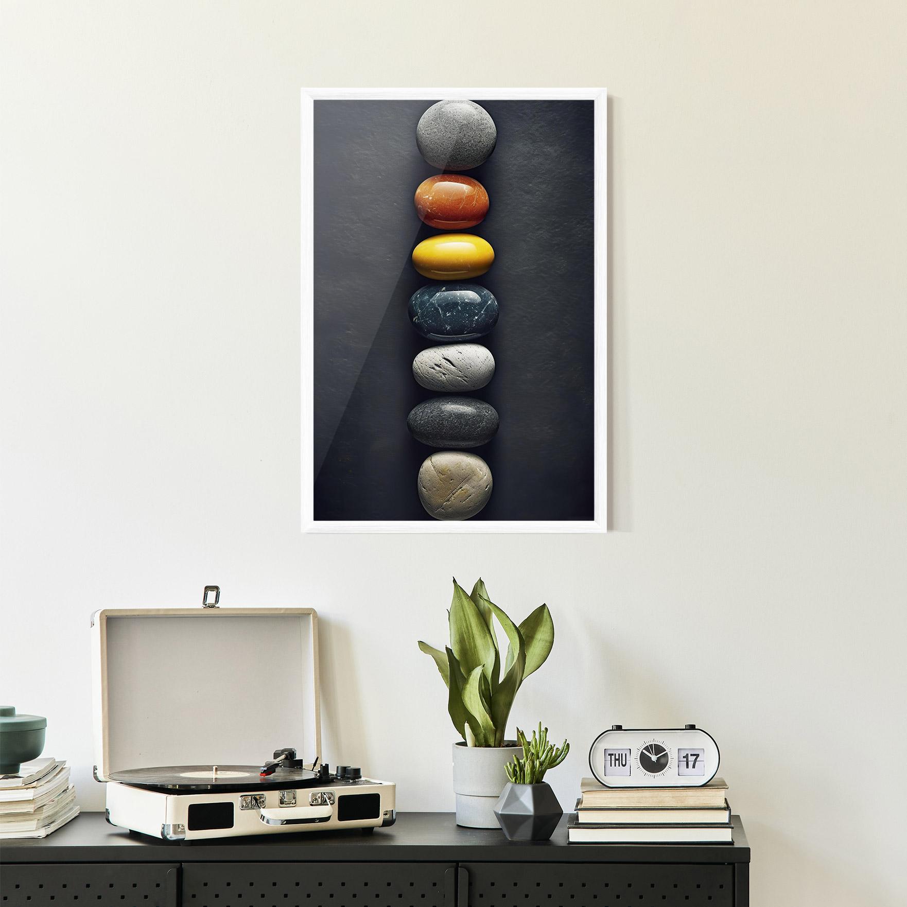 Gerahmte Poster Zen Colorful Stones mockup 2