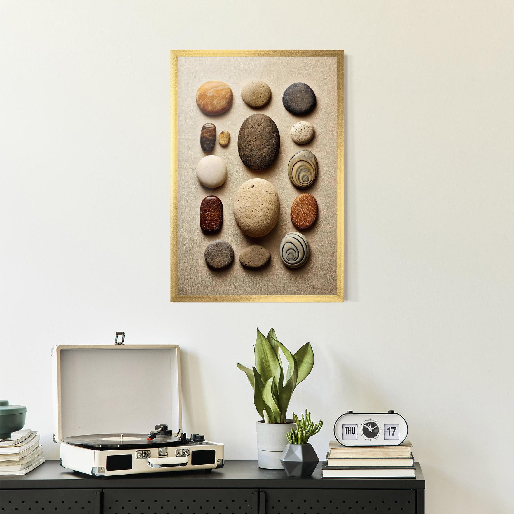 Gerahmte Poster Massage Stones Sand mockup 2