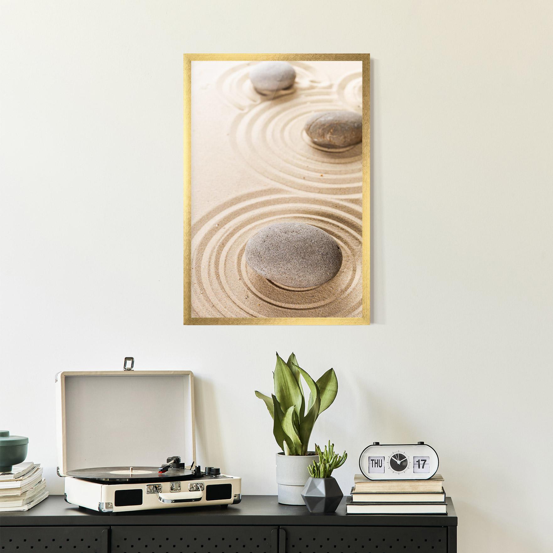 Gerahmte Poster Meditation Cream Stone mockup 2