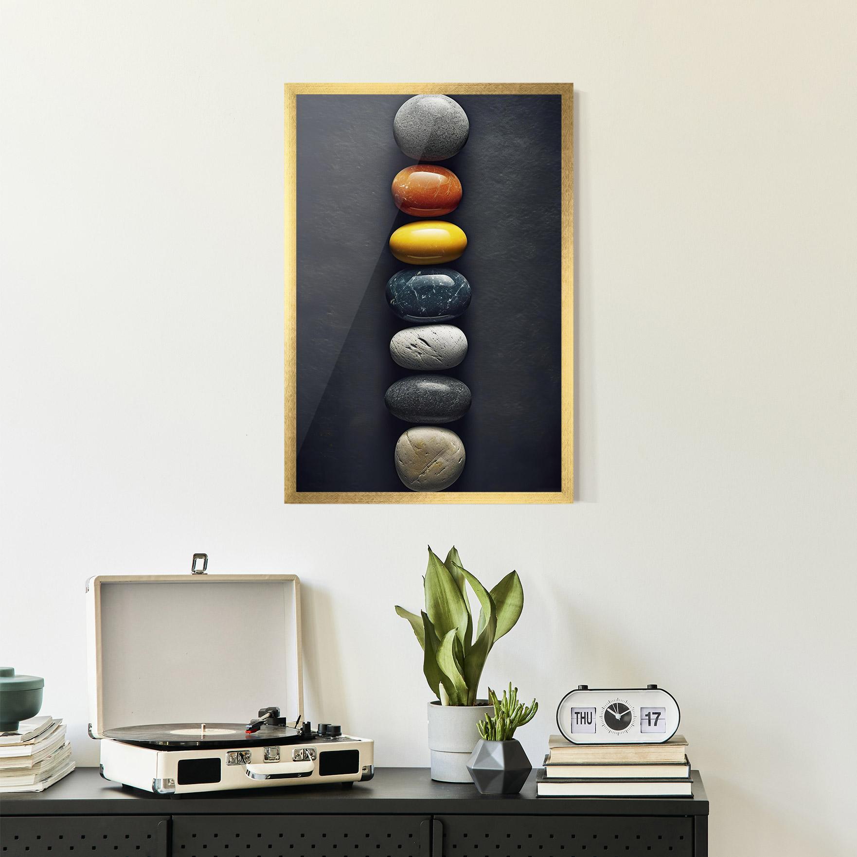 Gerahmte Poster Zen Colorful Stones mockup 2
