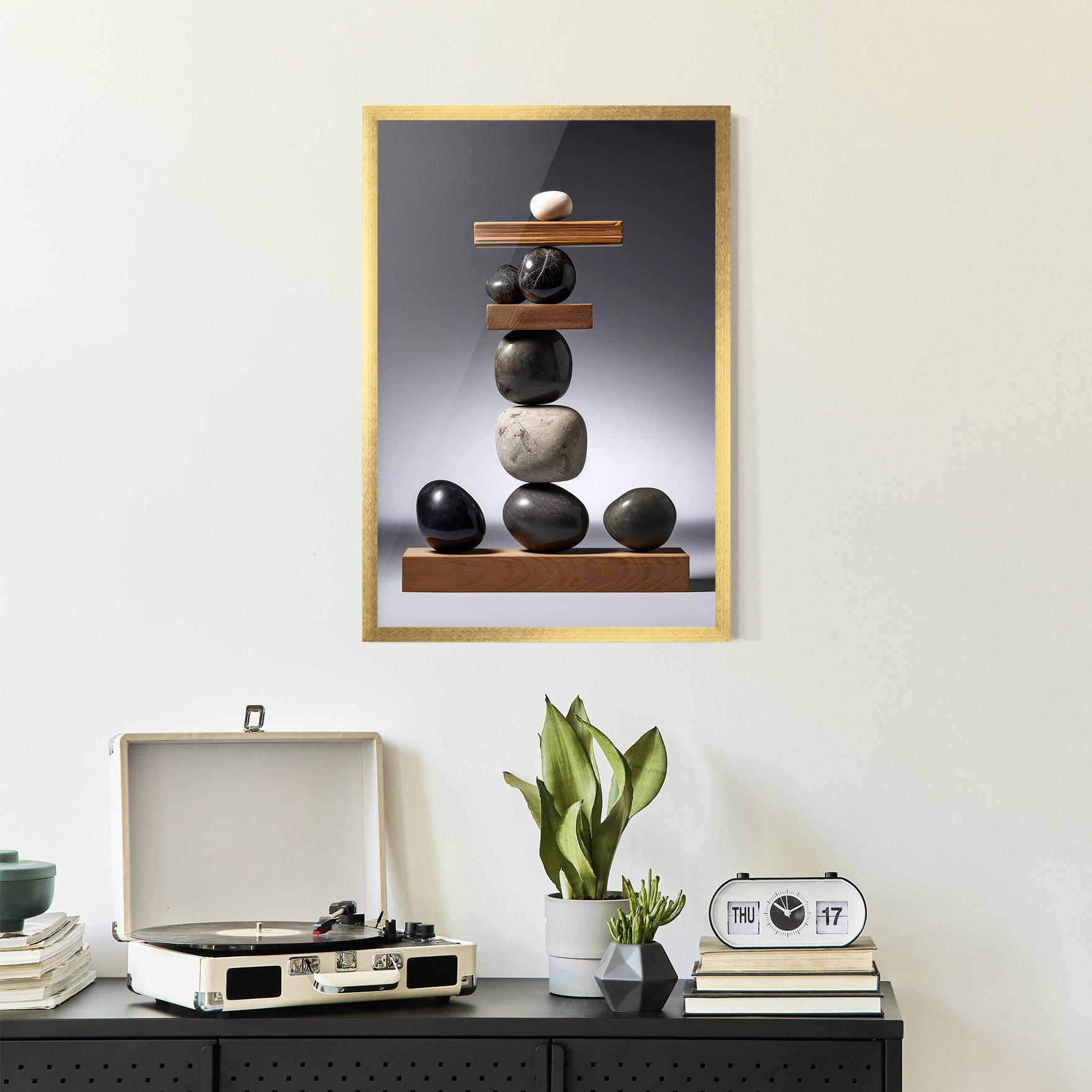 Gerahmte Poster Zen Stones mockup 2