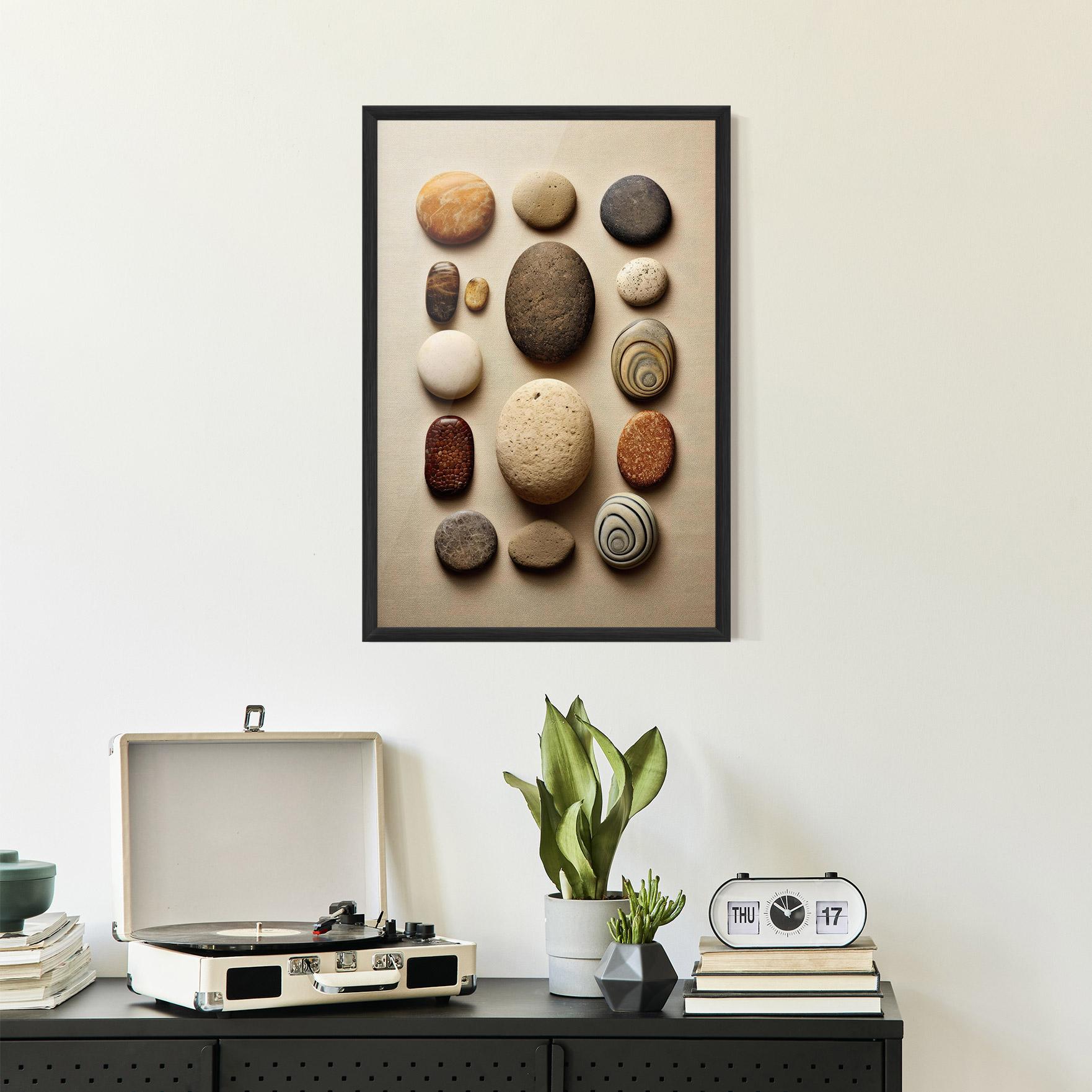 Gerahmte Poster Massage Stones Sand mockup 2