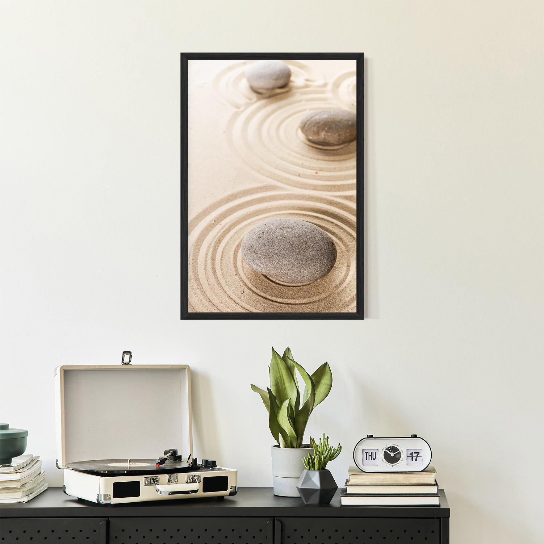 Gerahmte Poster Meditation Cream Stone mockup 2