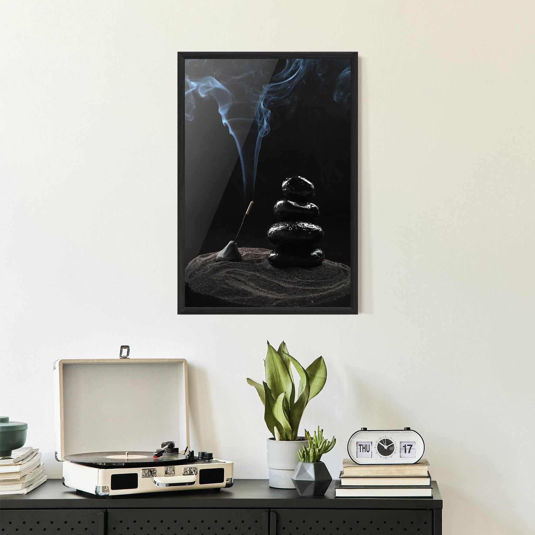 Gerahmte Poster Meditation Stones mockup 2