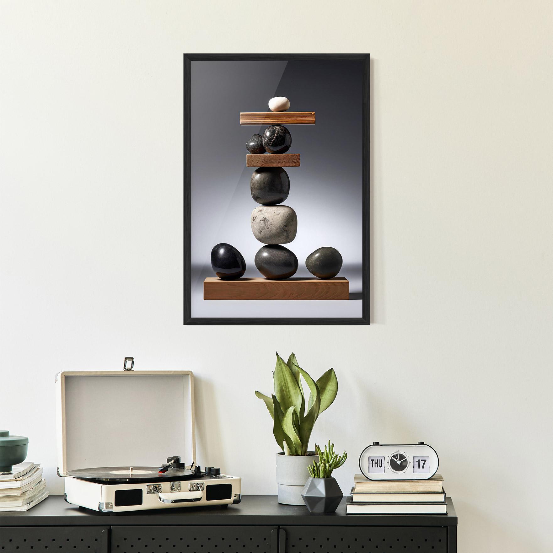 Gerahmte Poster Zen Stones mockup 2