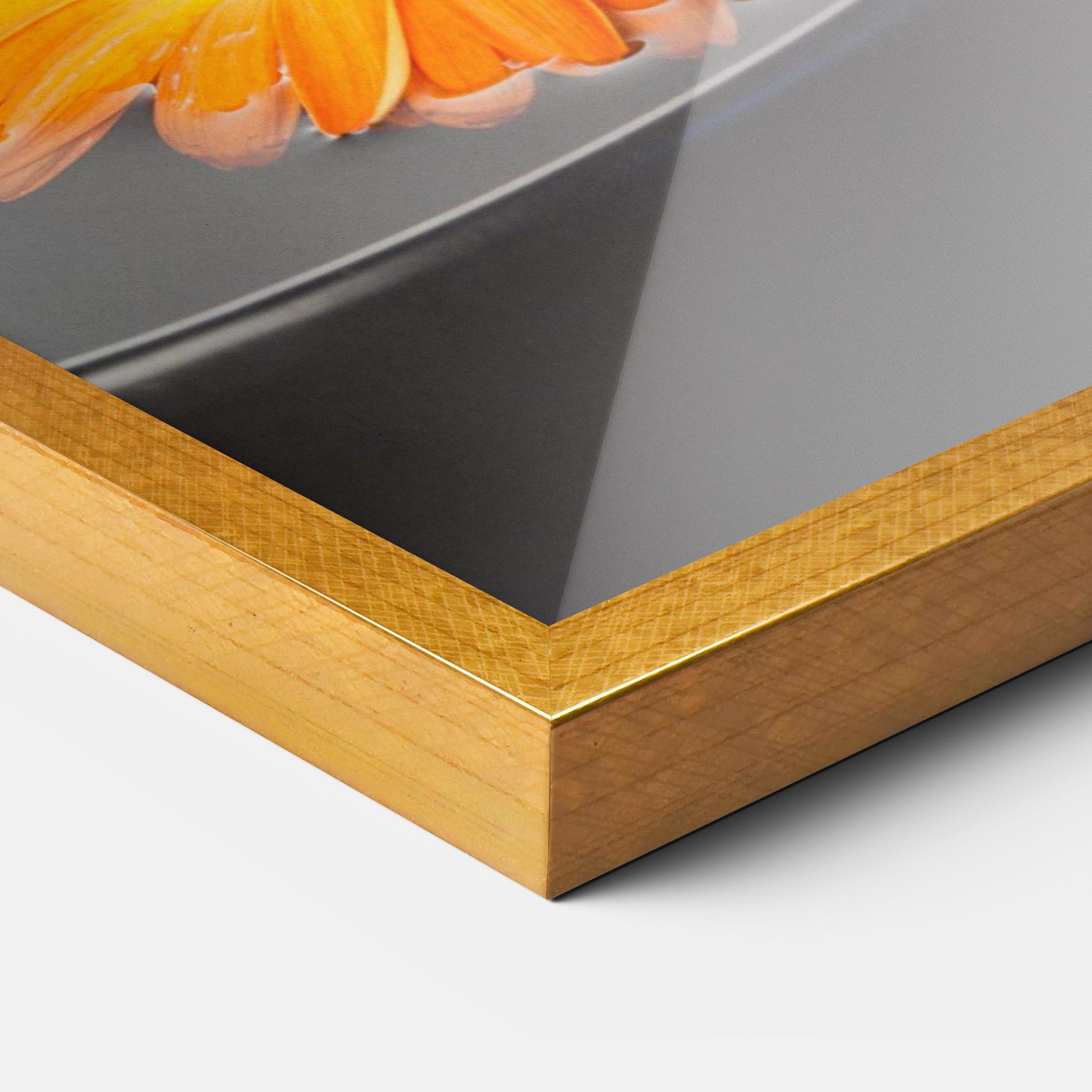 Gerahmte Poster Stone Orange Flower mockup 3