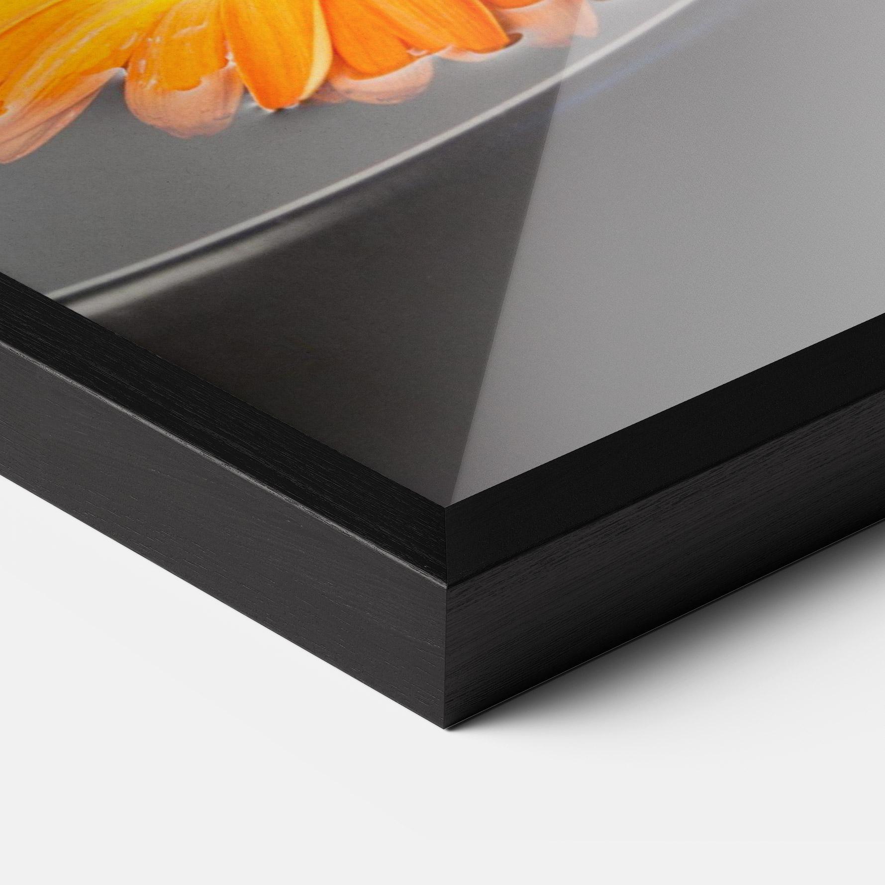 Gerahmte Poster Stone Orange Flower mockup 3