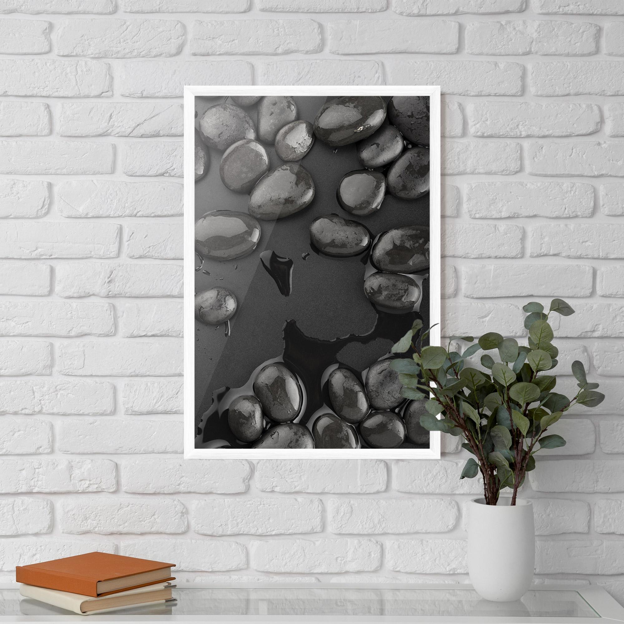 Gerahmte Poster Grey Shiny Stones mockup 5