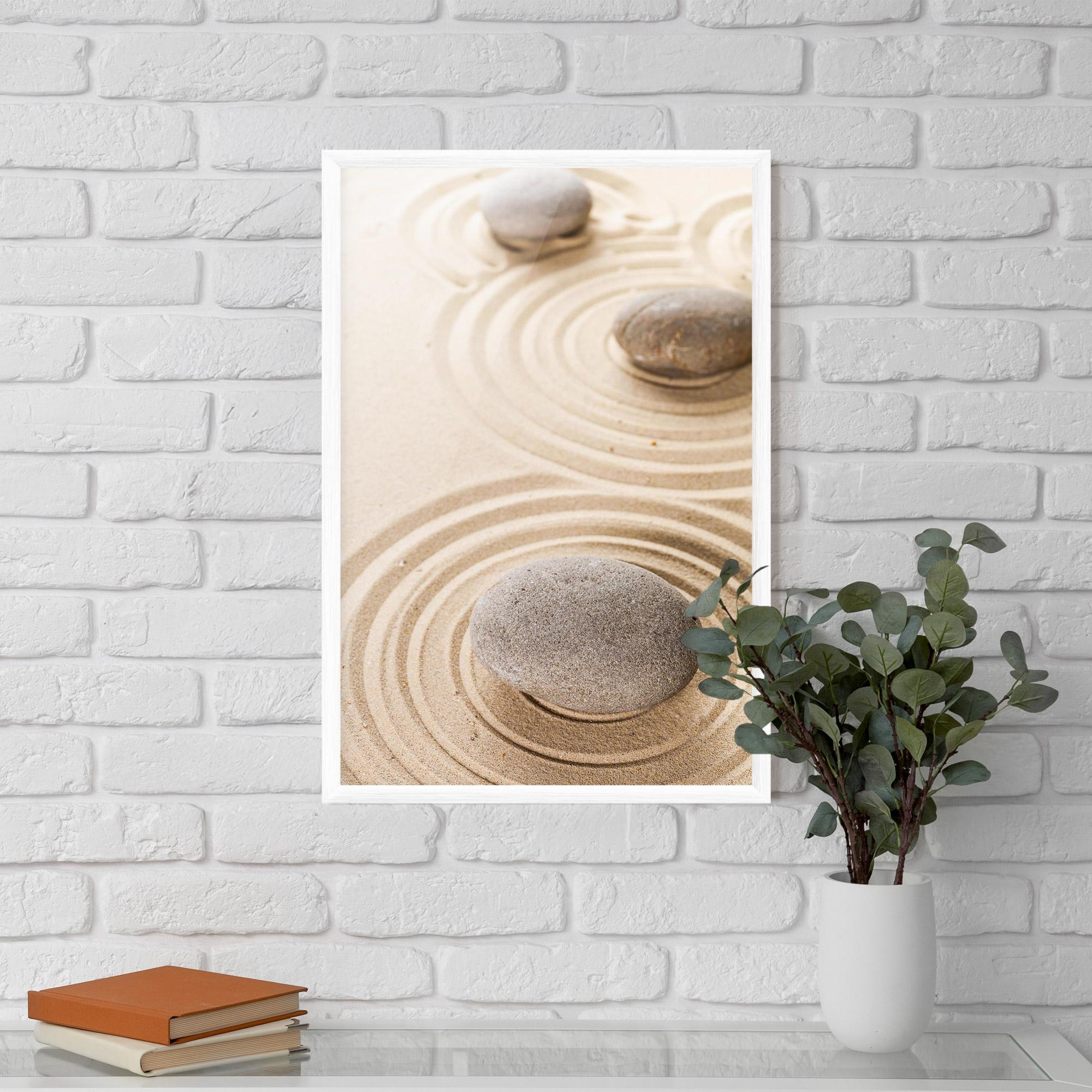 Gerahmte Poster Meditation Cream Stone mockup 5