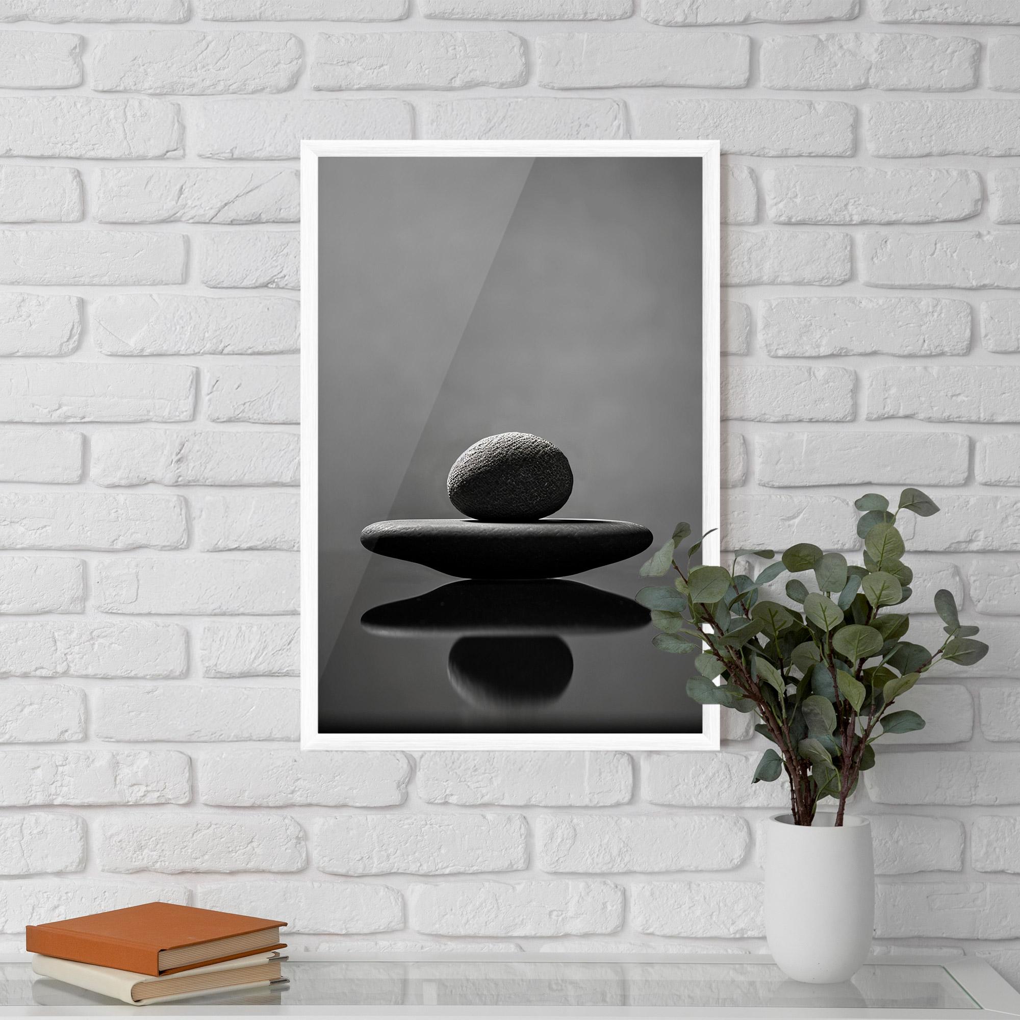 Gerahmte Poster Minimalistic Zen Stone mockup 5