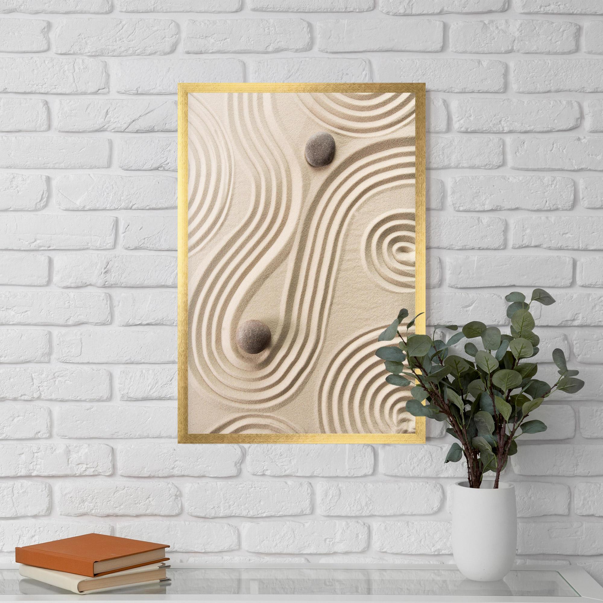 Gerahmte Poster Cream Zen Stones mockup 5