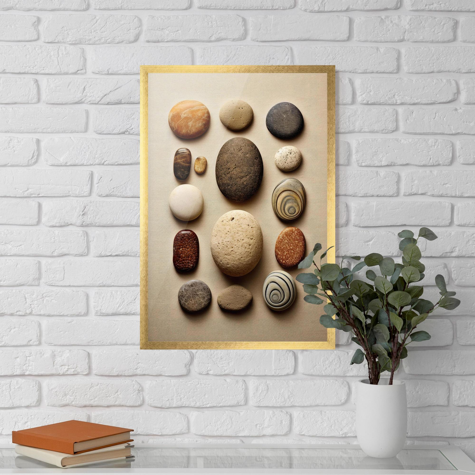 Gerahmte Poster Massage Stones Sand mockup 5