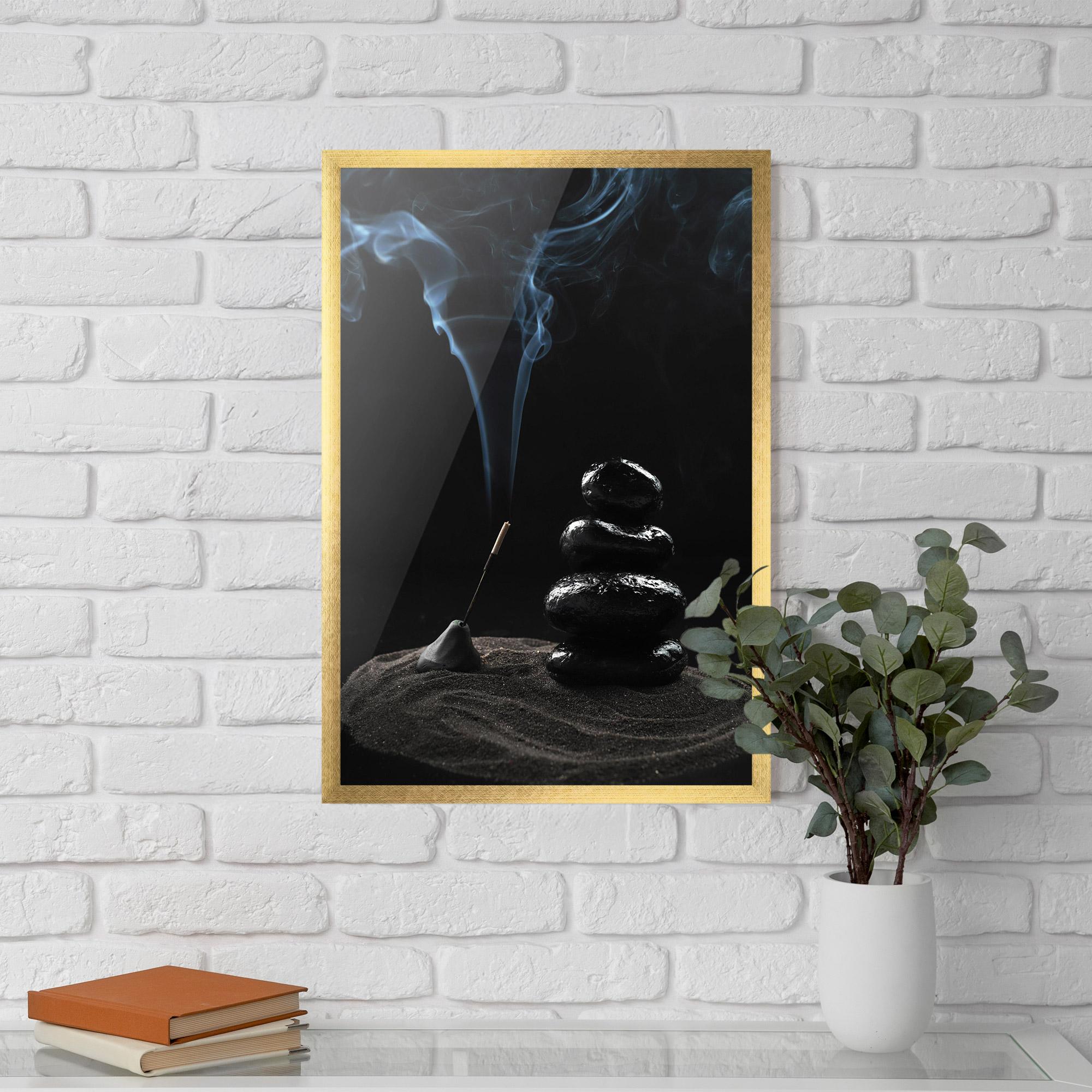 Gerahmte Poster Meditation Stones mockup 5