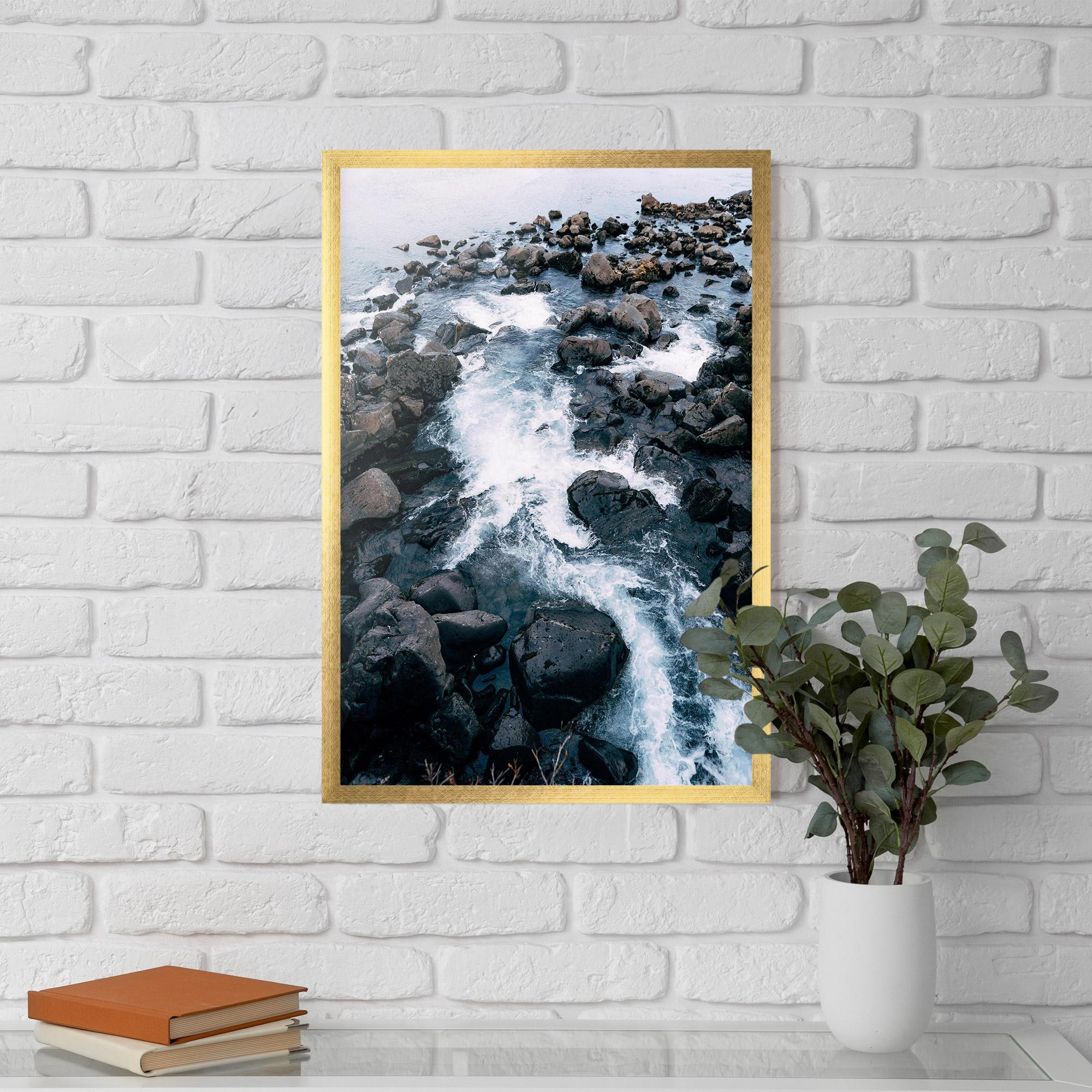 Gerahmte Poster Mountain River Rock mockup 5