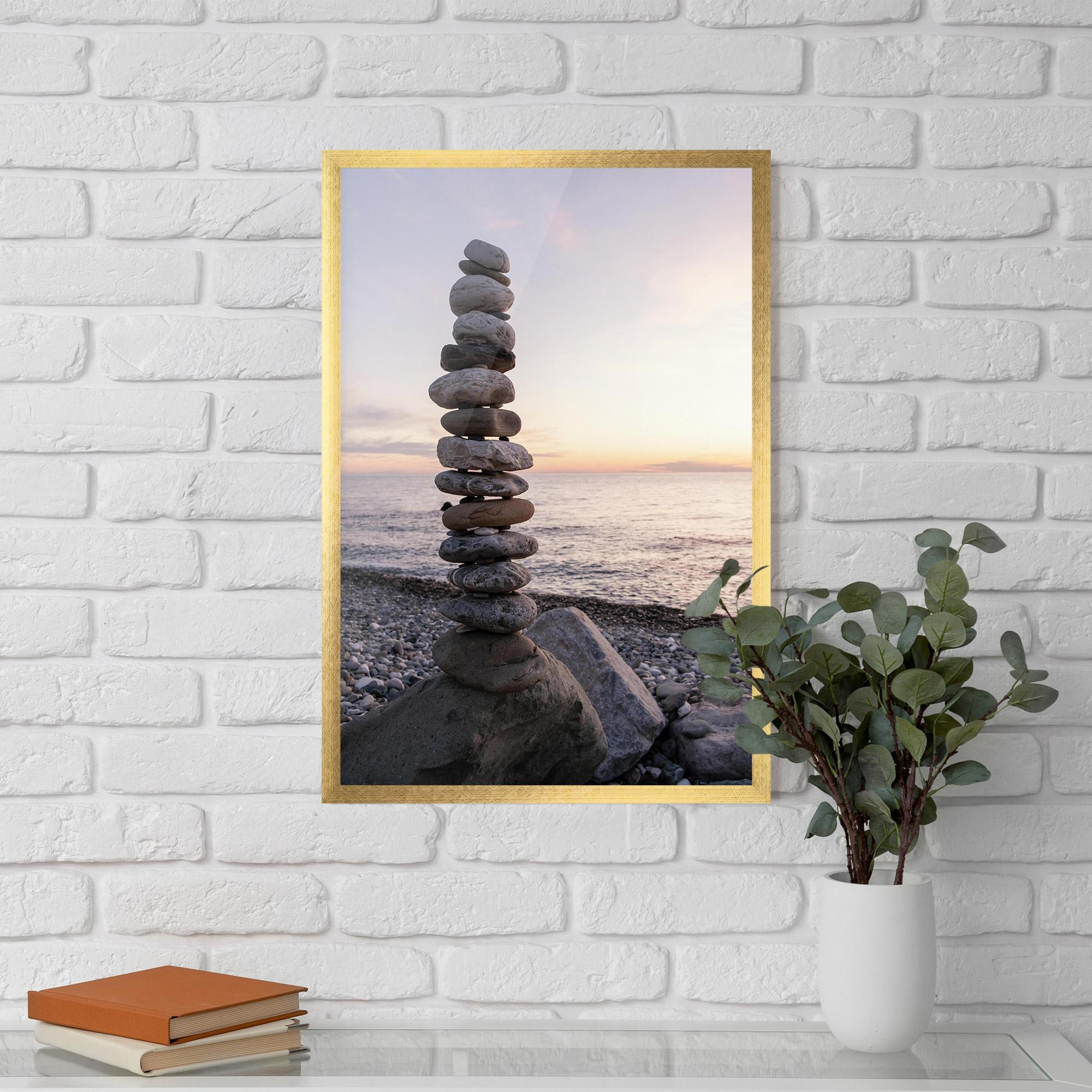 Gerahmte Poster Pebbles Seaside mockup 5