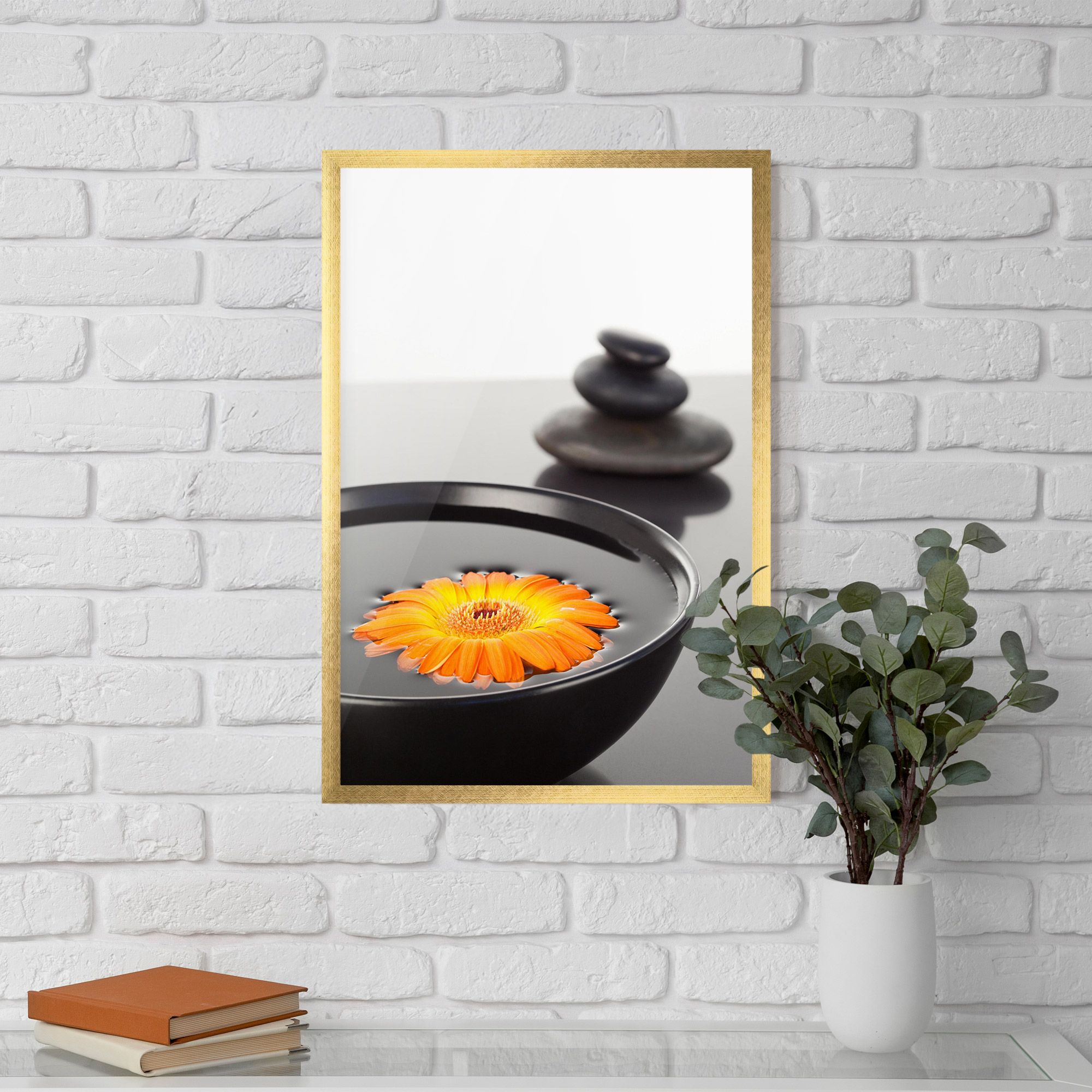 Stone Orange Flower mockup 5
