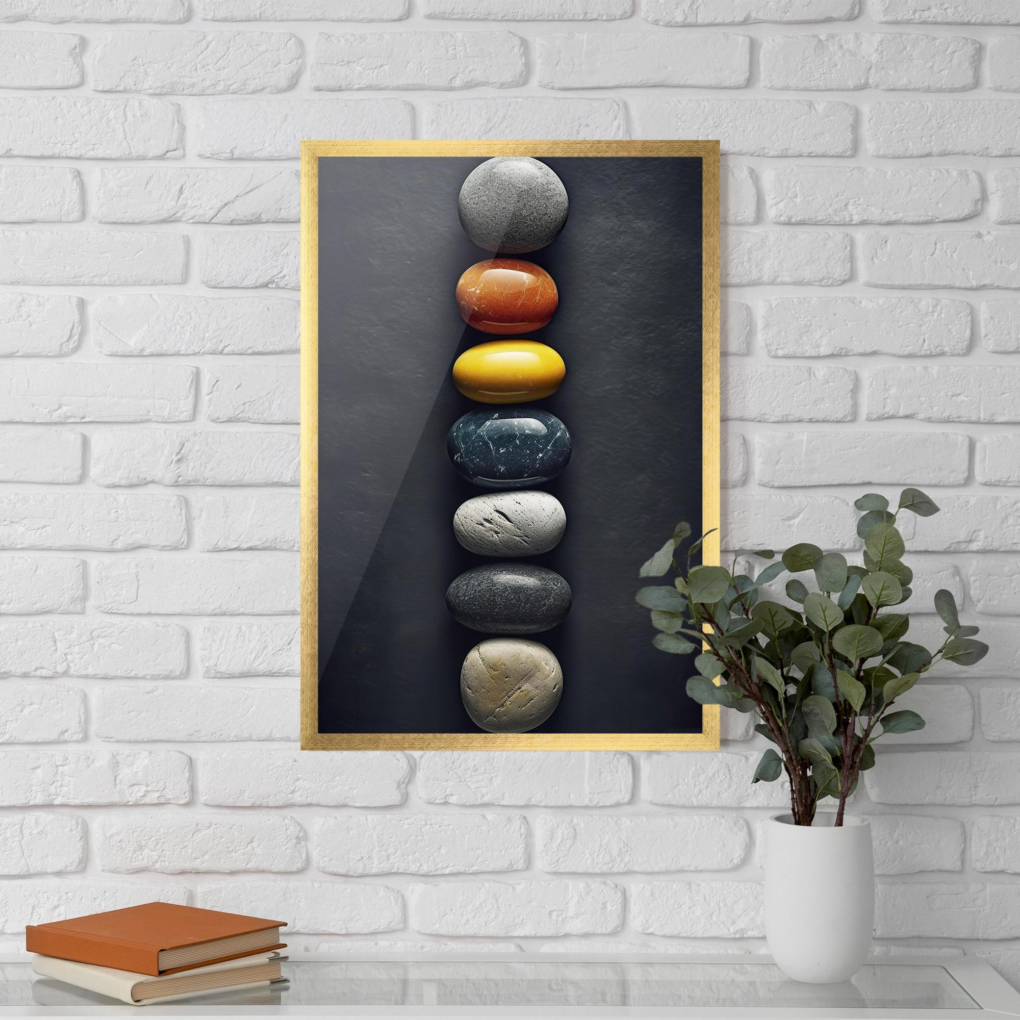 Gerahmte Poster Zen Colorful Stones mockup 5