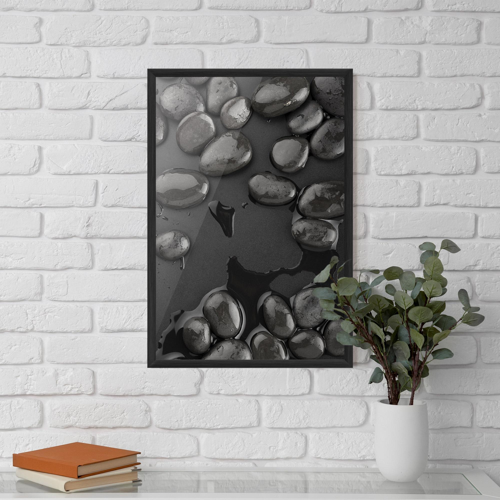 Gerahmte Poster Grey Shiny Stones mockup 5