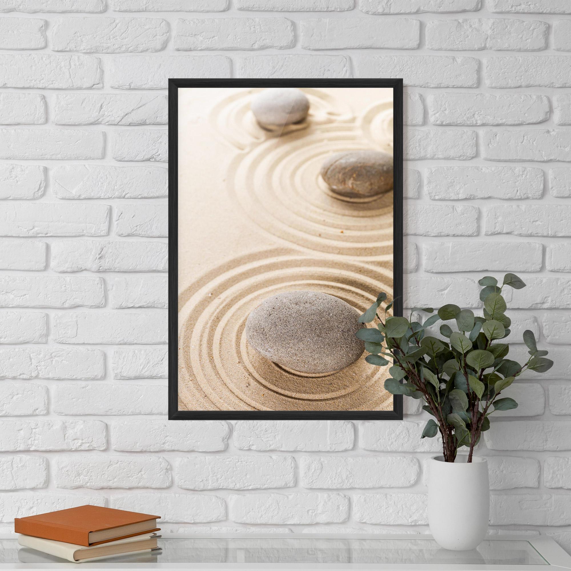Gerahmte Poster Meditation Cream Stone mockup 5