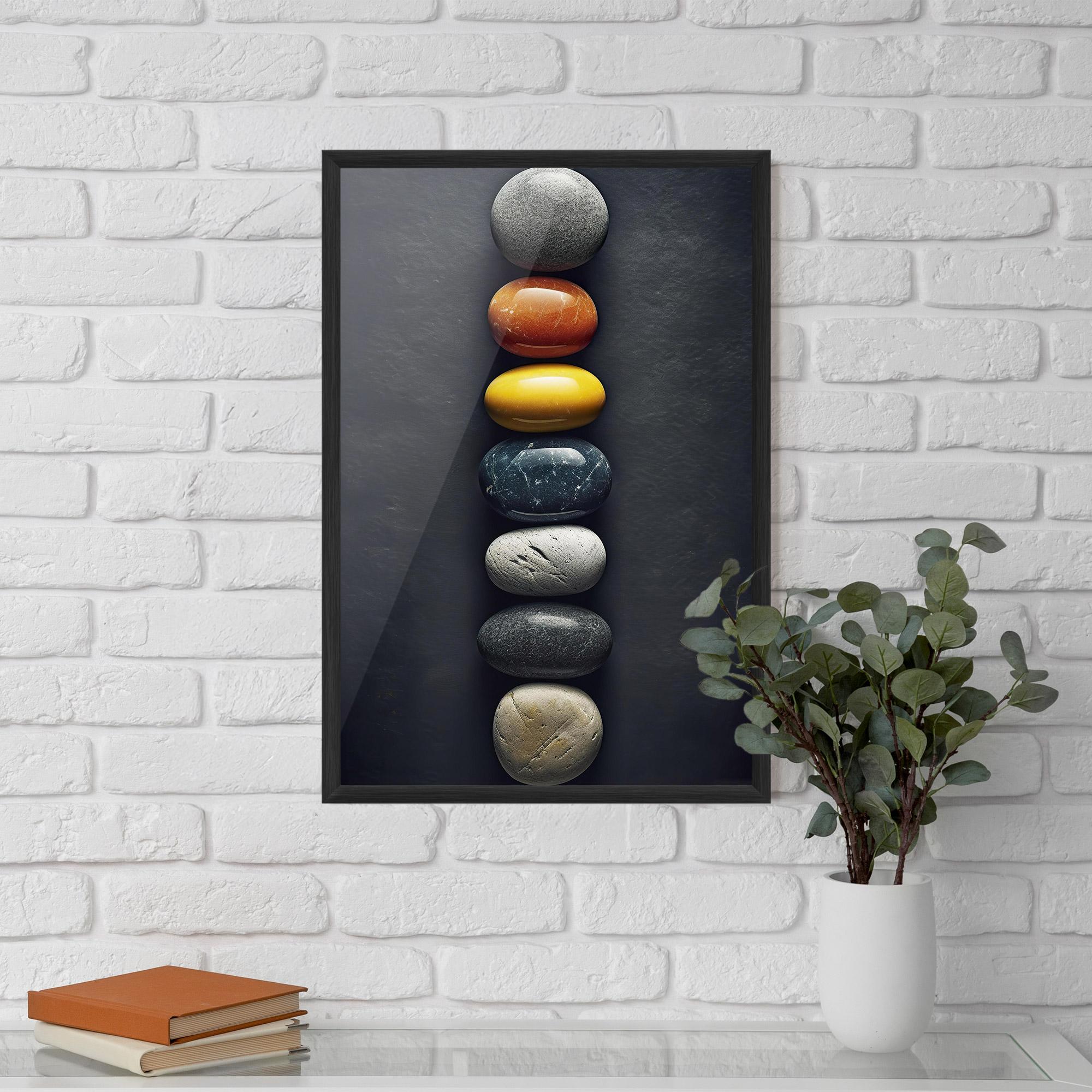 Gerahmte Poster Zen Colorful Stones mockup 5