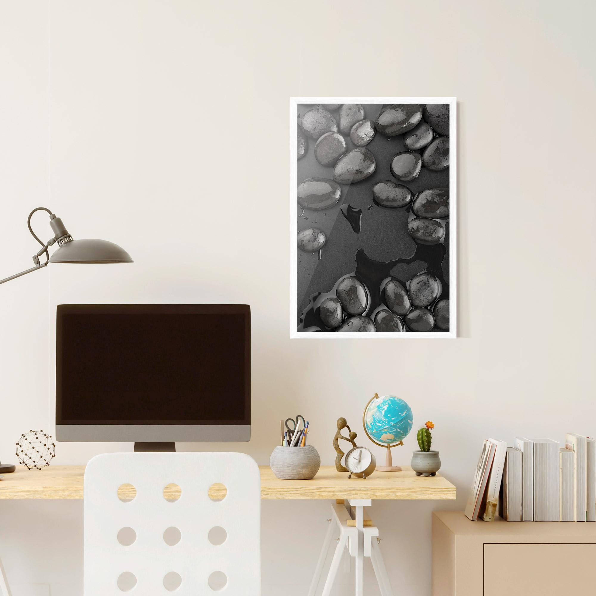 Gerahmte Poster Grey Shiny Stones mockup 6