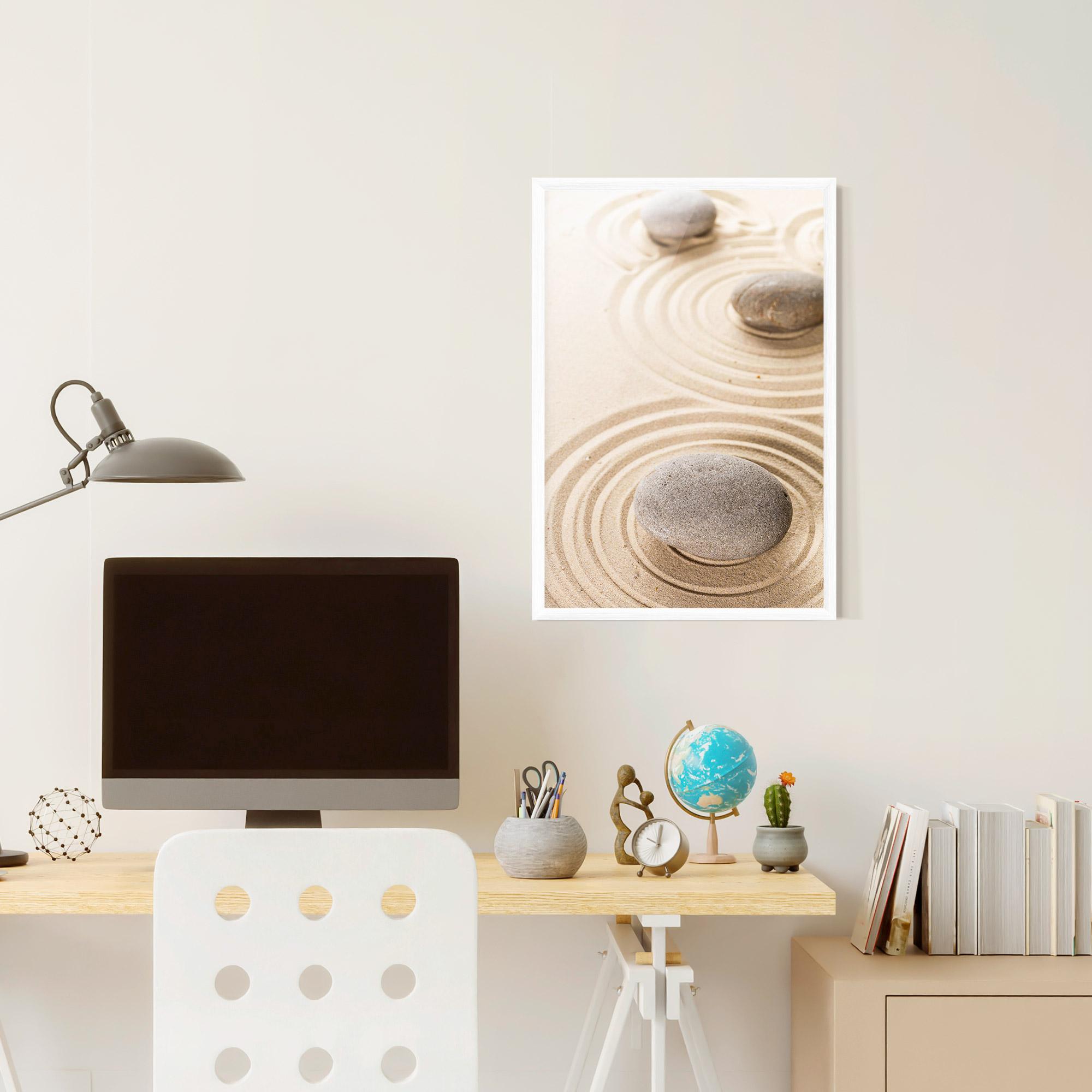 Gerahmte Poster Meditation Cream Stone mockup 6