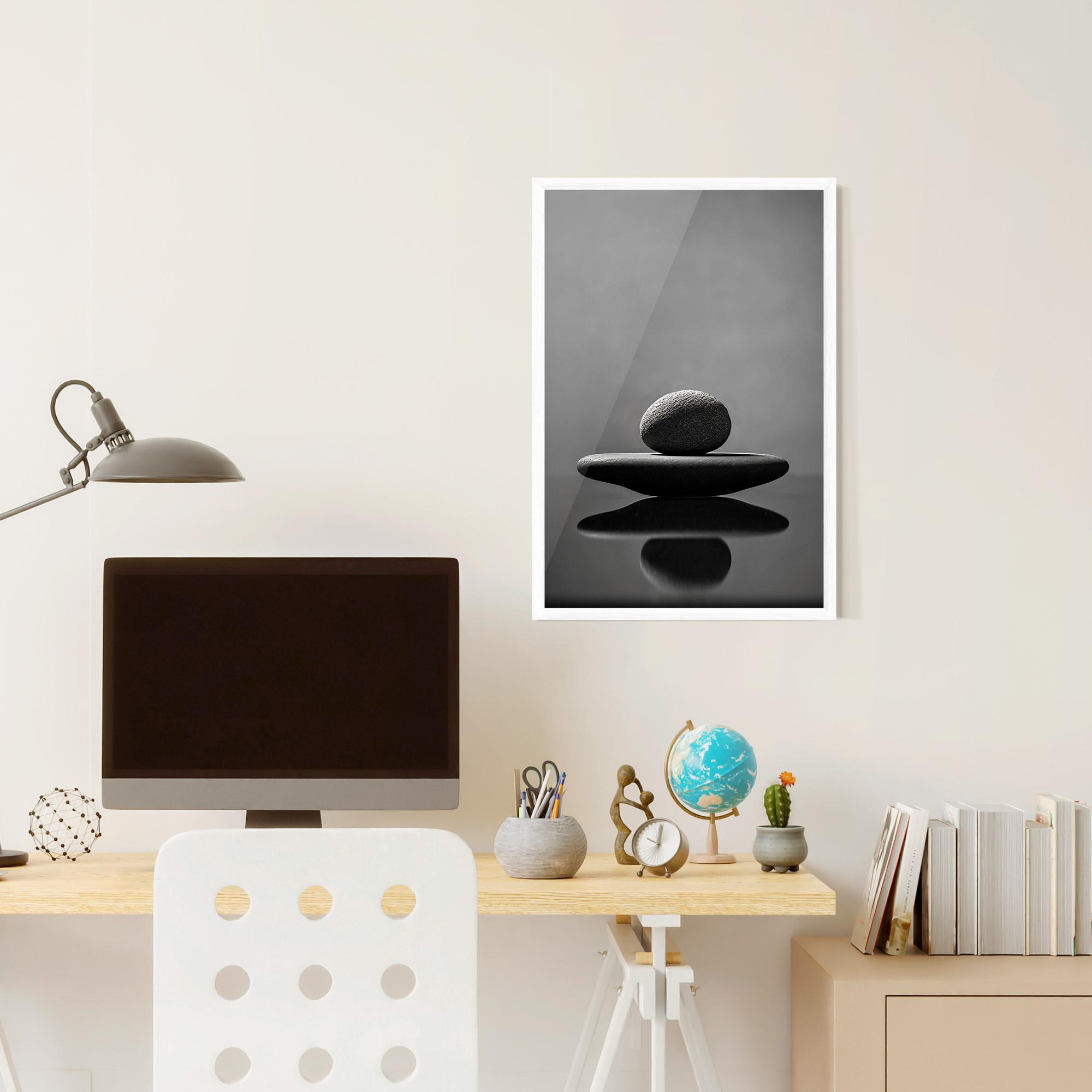 Gerahmte Poster Minimalistic Zen Stone mockup 6