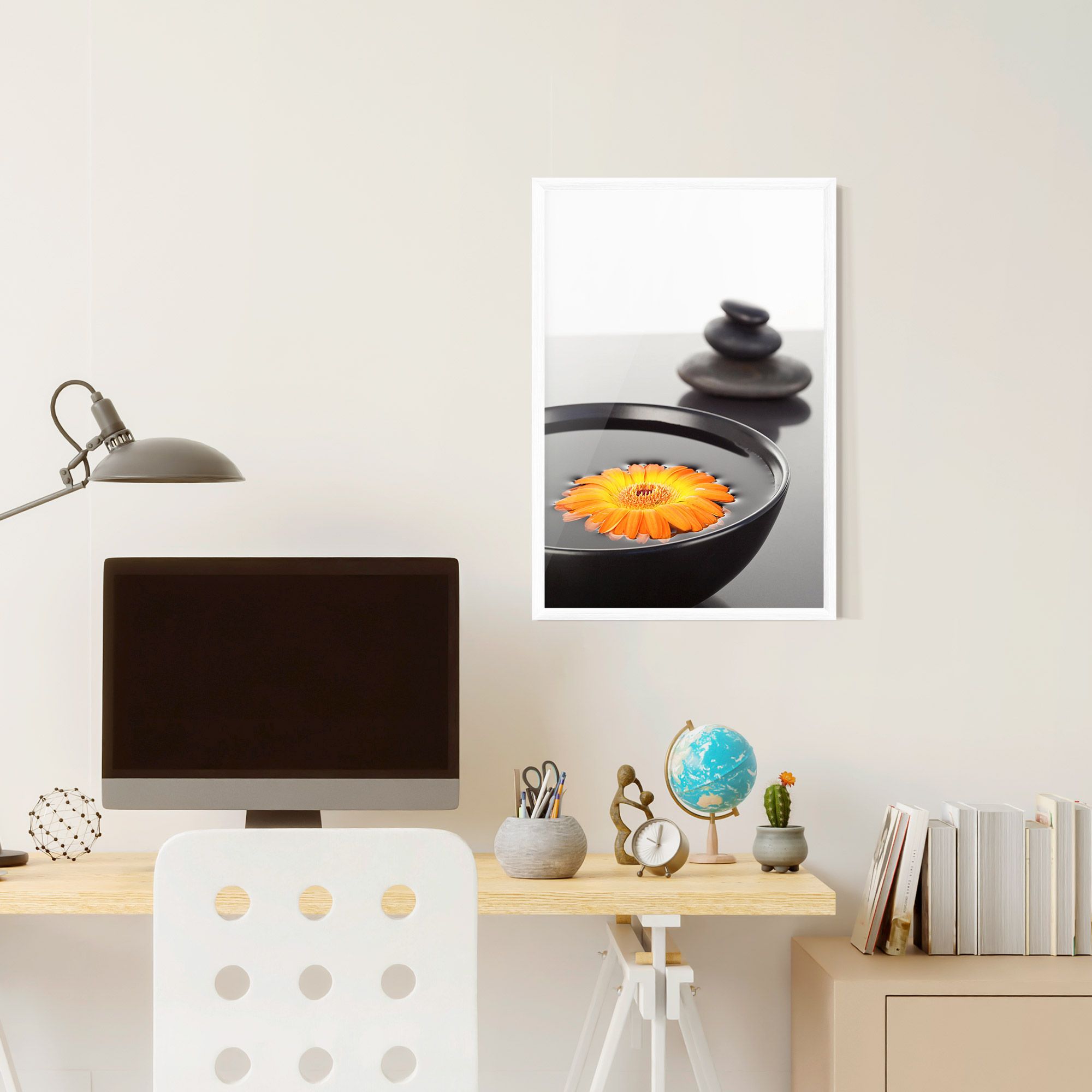 Stone Orange Flower mockup 6