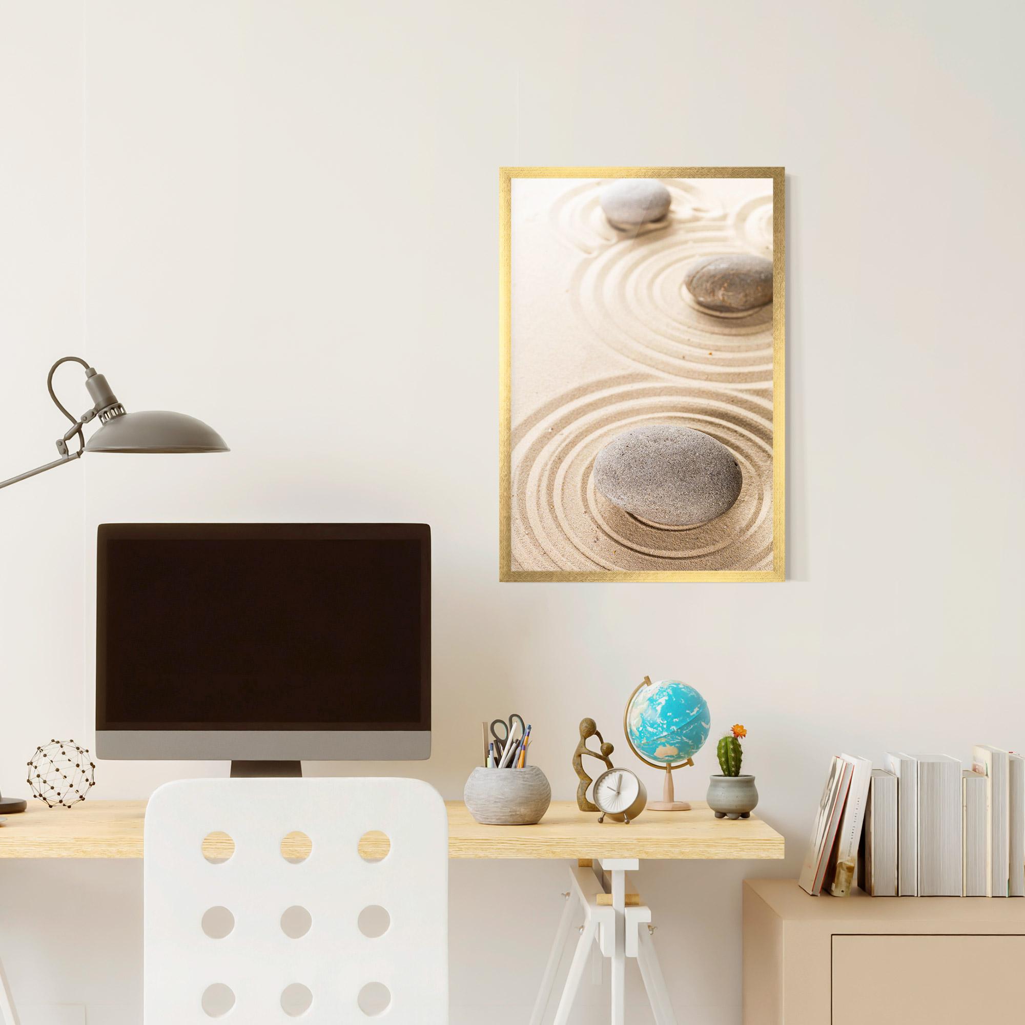 Gerahmte Poster Meditation Cream Stone mockup 6