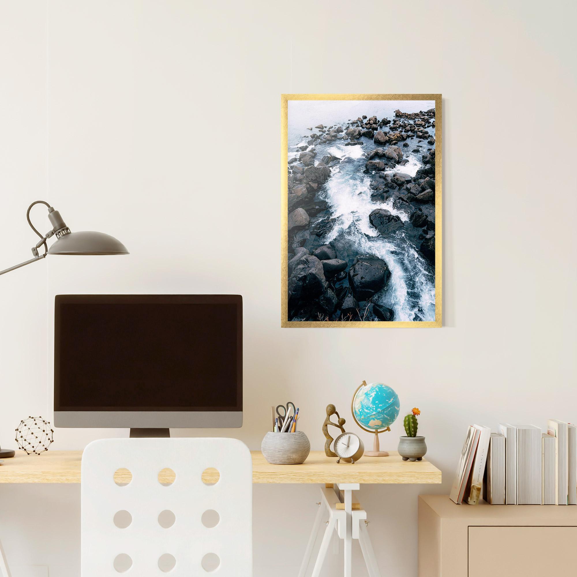 Gerahmte Poster Mountain River Rock mockup 6