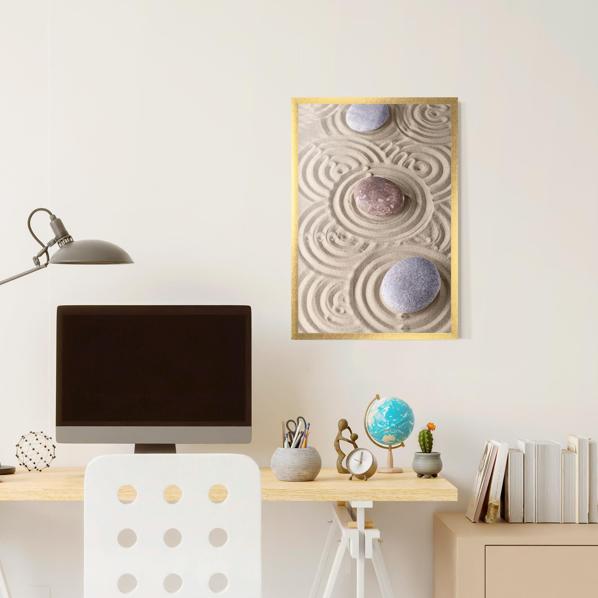 Gerahmte Poster Smooth Lines Stones mockup 6