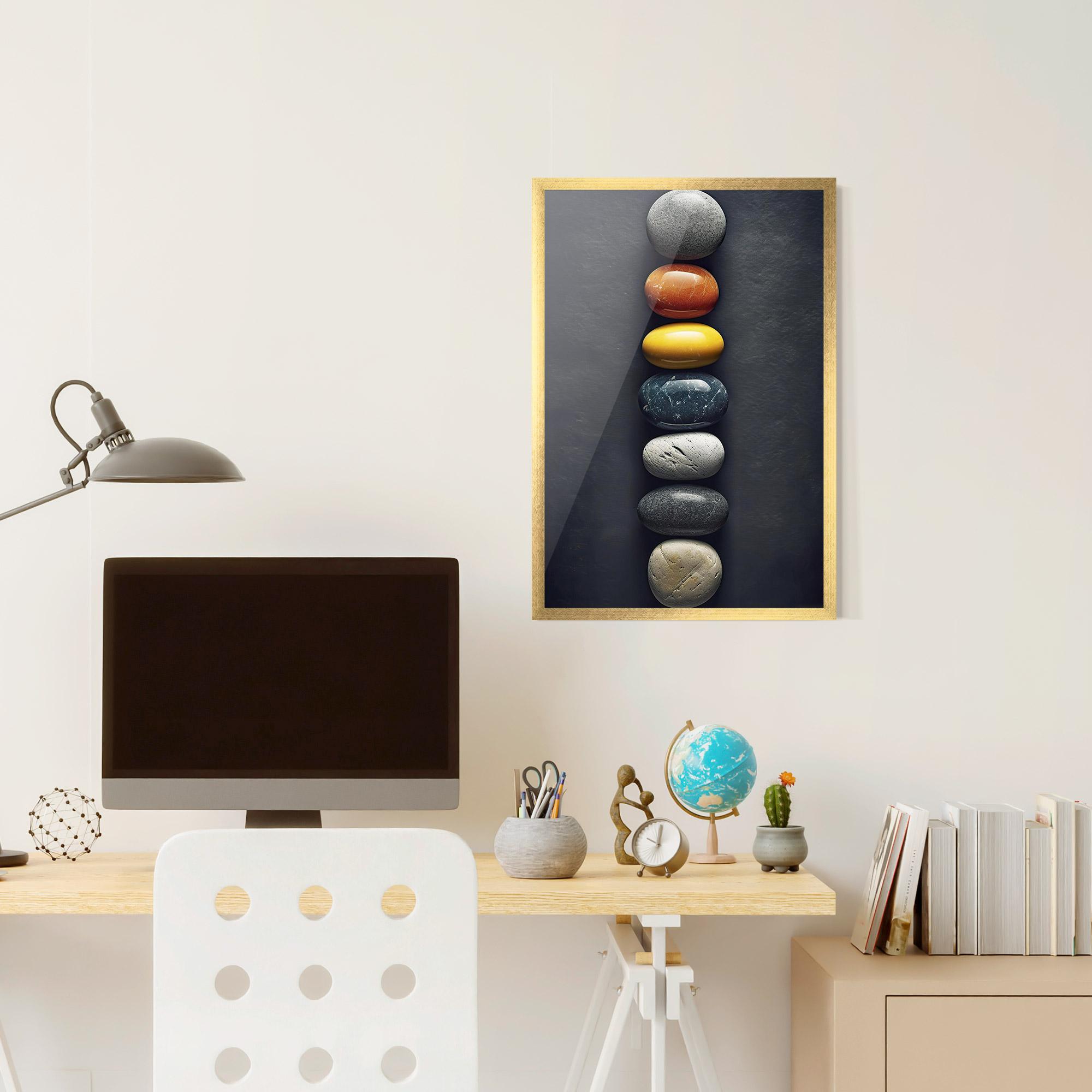 Gerahmte Poster Zen Colorful Stones mockup 6